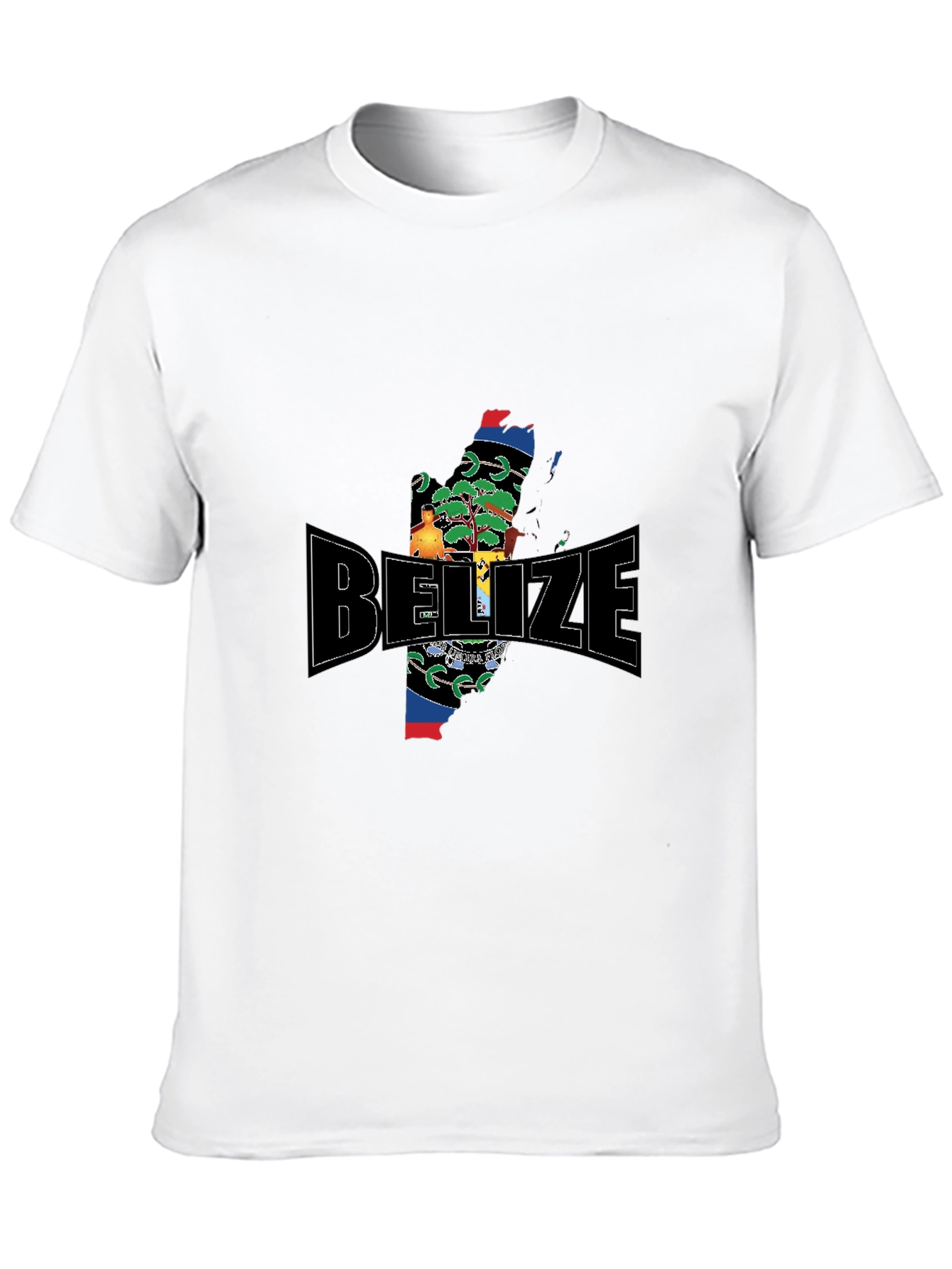 Belize Map T-Shirt Black Cotton Graphic Tee