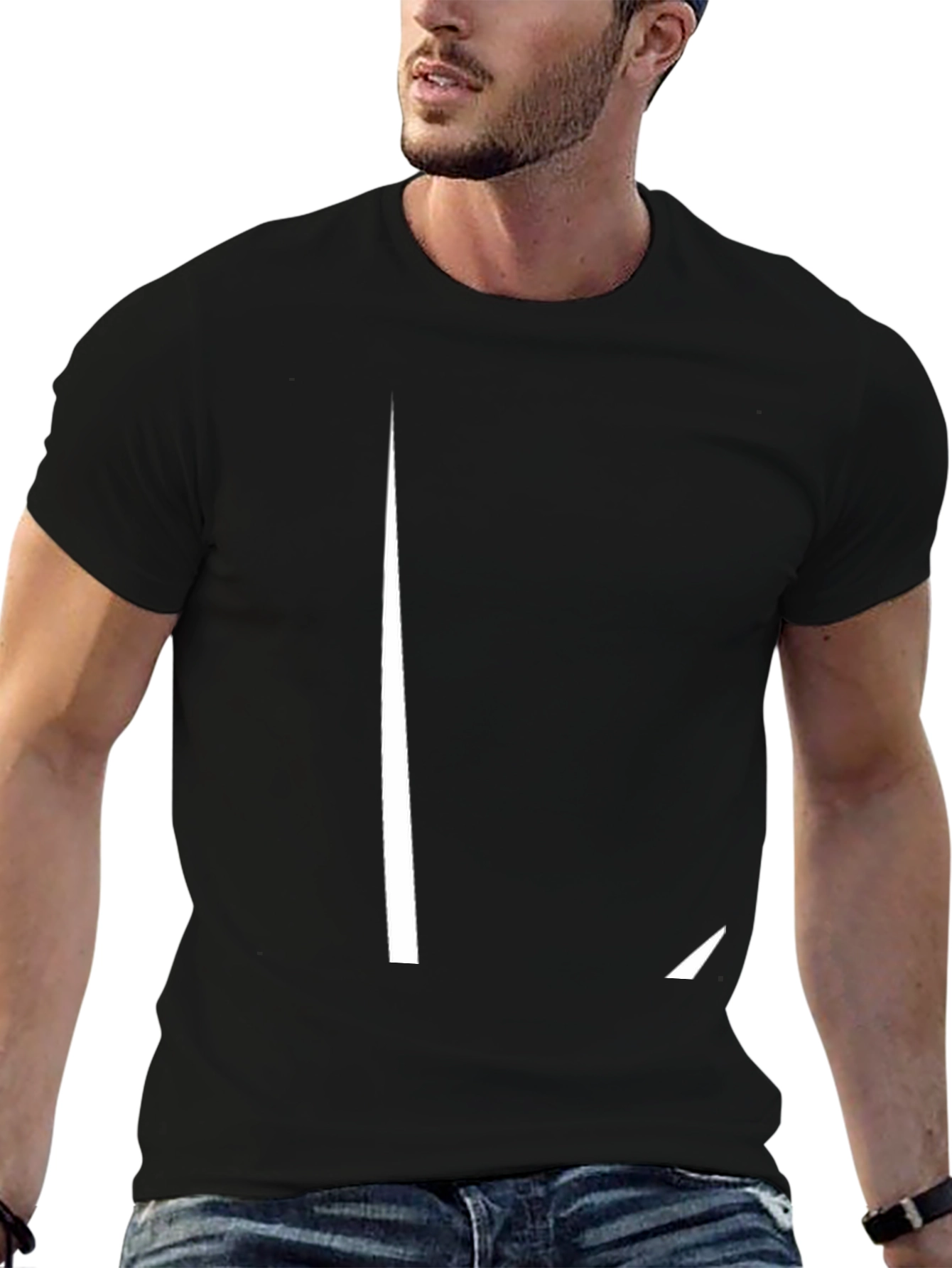 Minimalist Black T-Shirt with L Design