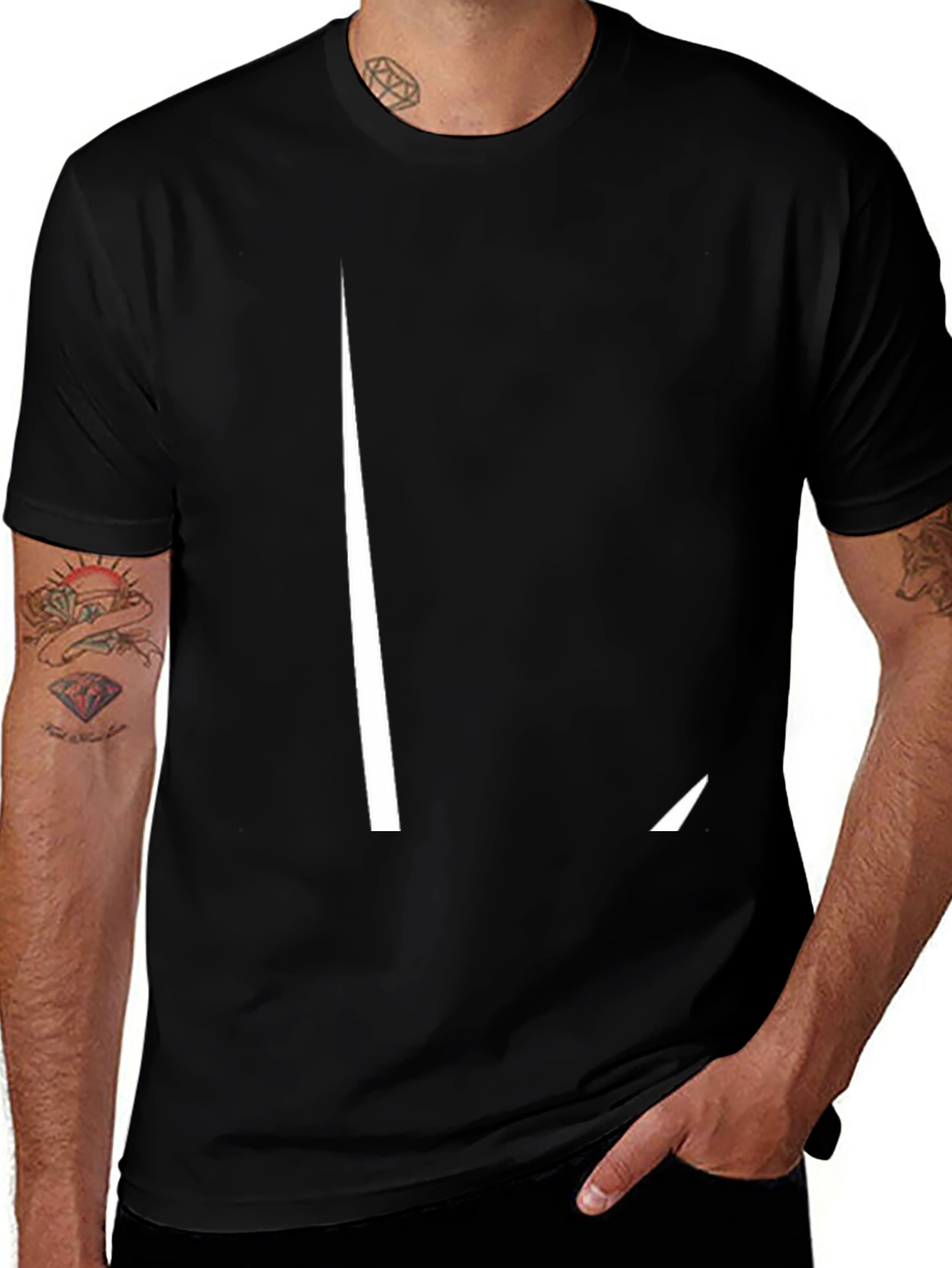 Minimalist Black T-Shirt with L Design