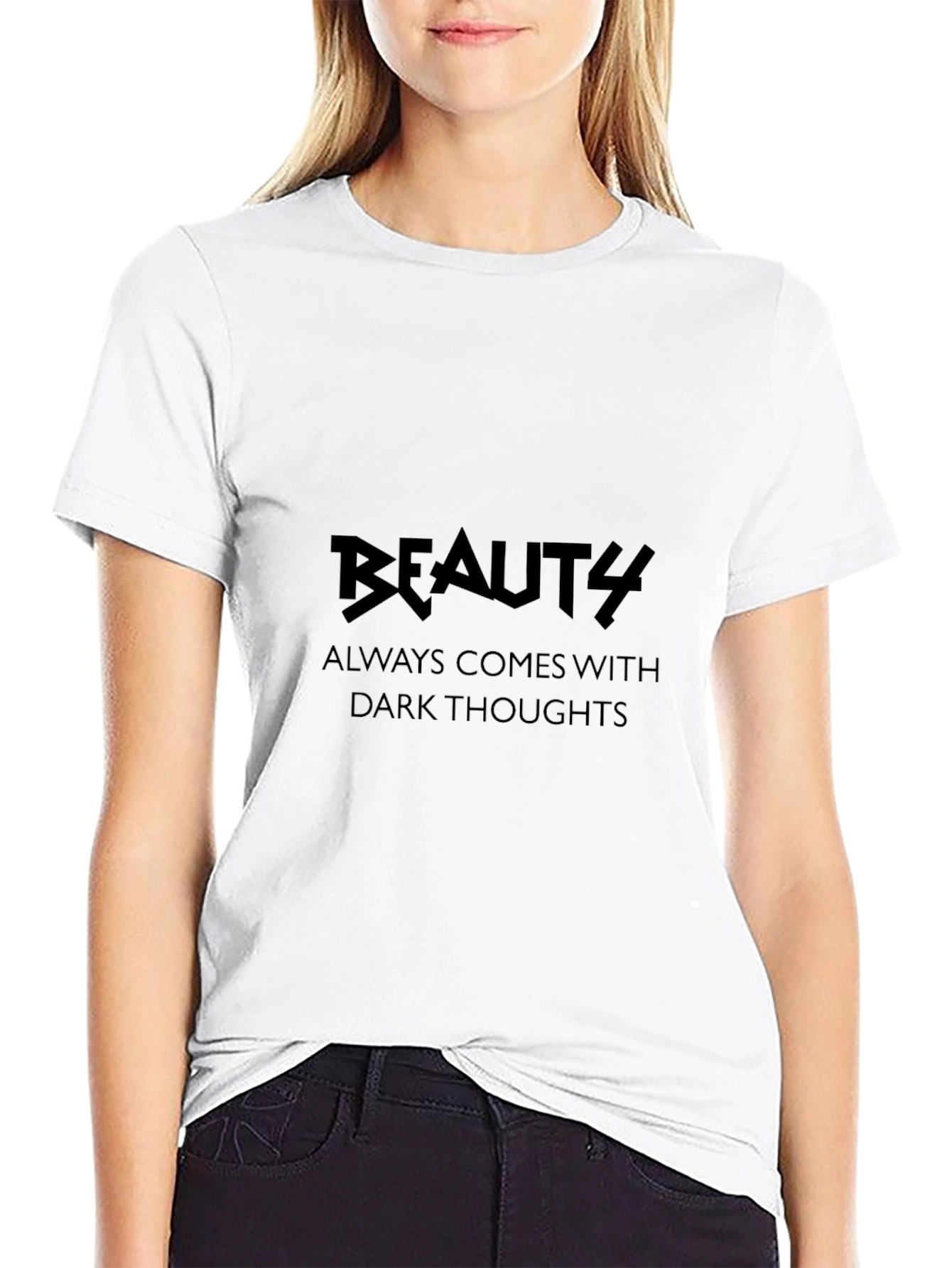 Beauty Dark Thoughts Black Graphic Tee
