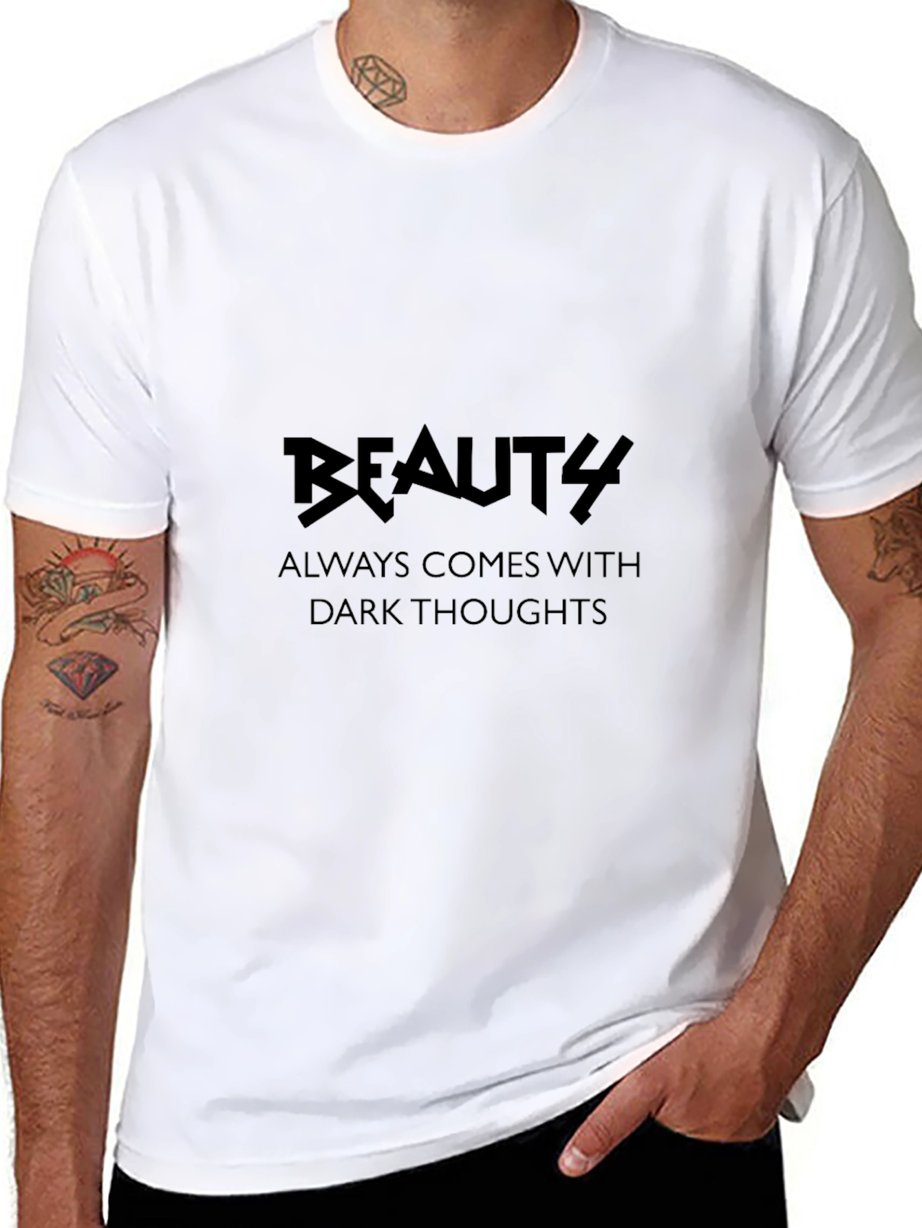 Beauty Dark Thoughts Black Graphic Tee