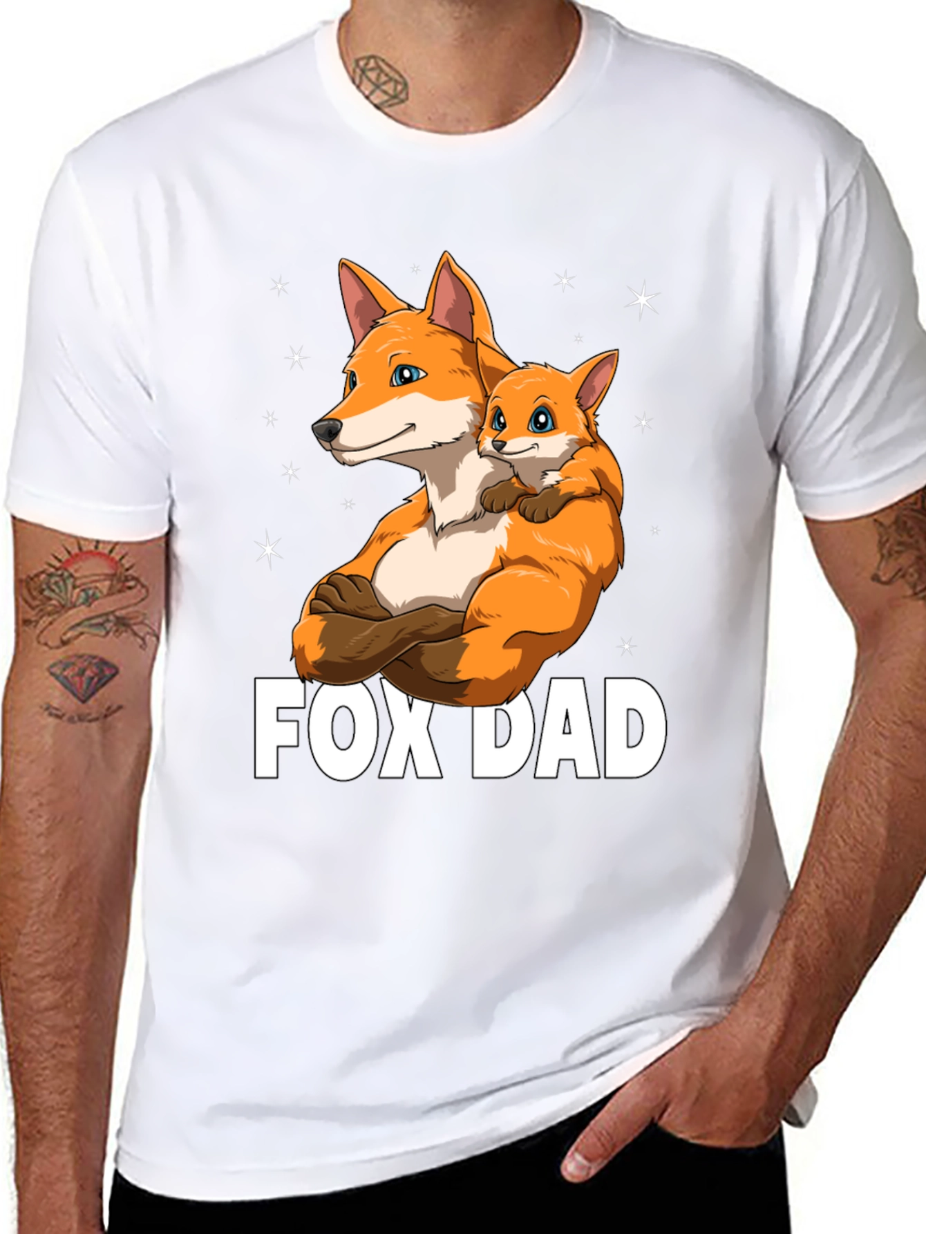 Fox Dad Graphic T-Shirt - Fathers Day Gift