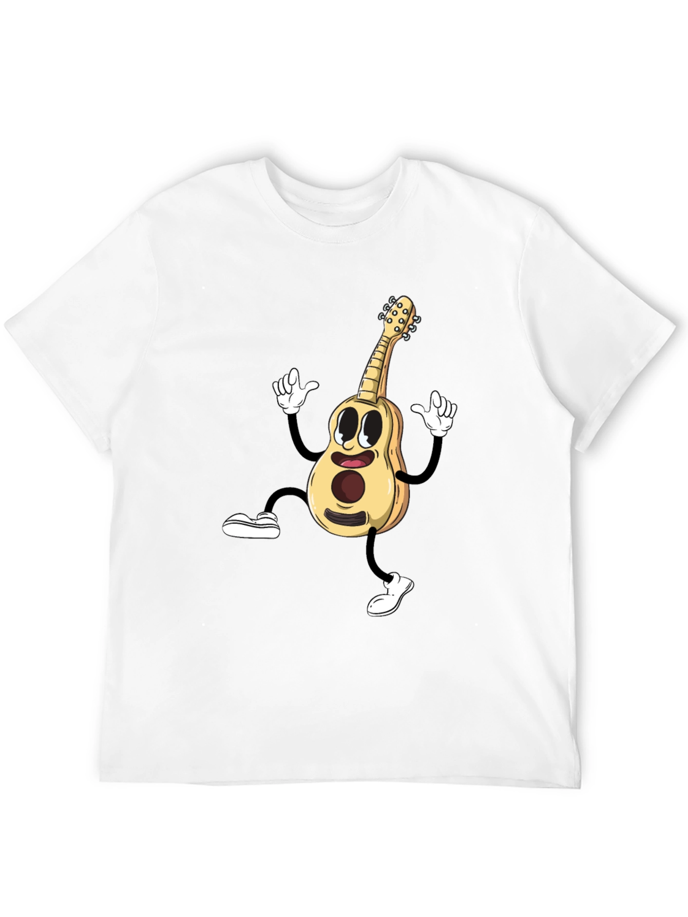 Cartoon Guitar Black T-Shirt