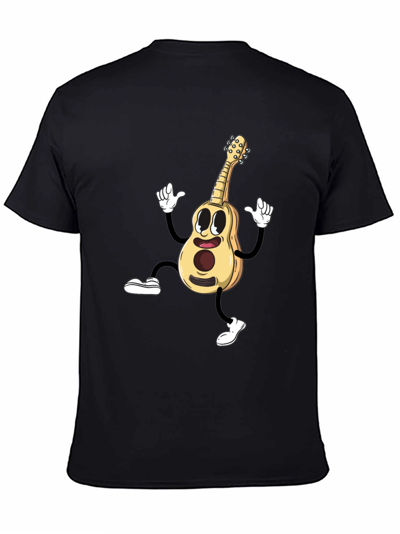Cartoon Guitar Black T-Shirt