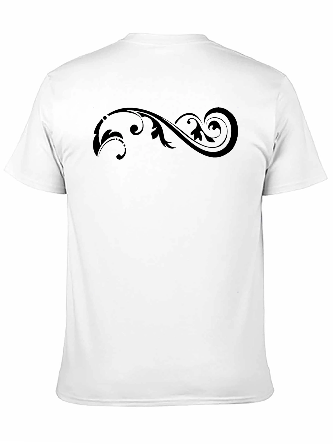 Elegant Swirl Graphic Black T-Shirt