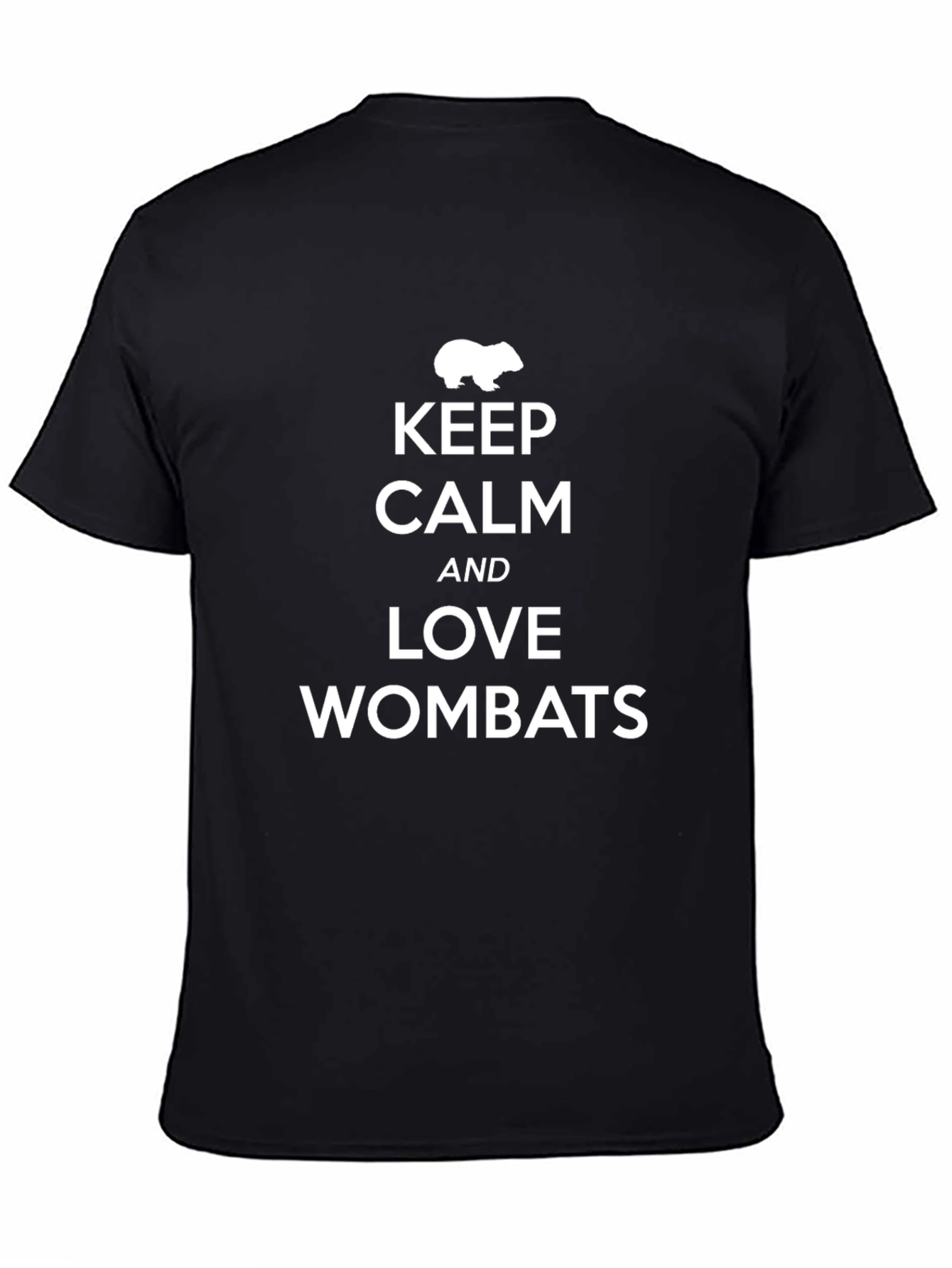 Keep Calm and Love Wombats Black T-Shirt