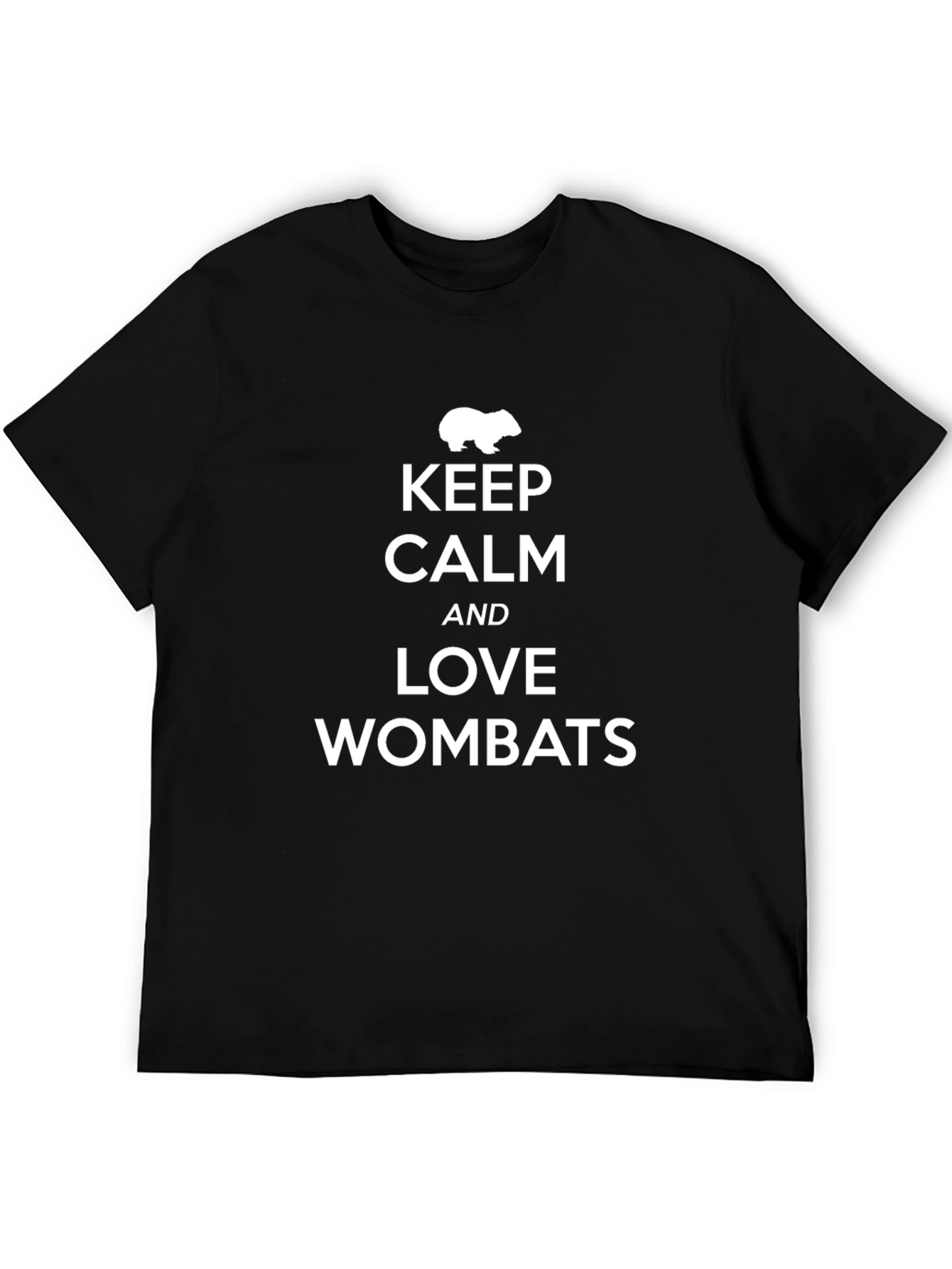 Keep Calm and Love Wombats Black T-Shirt