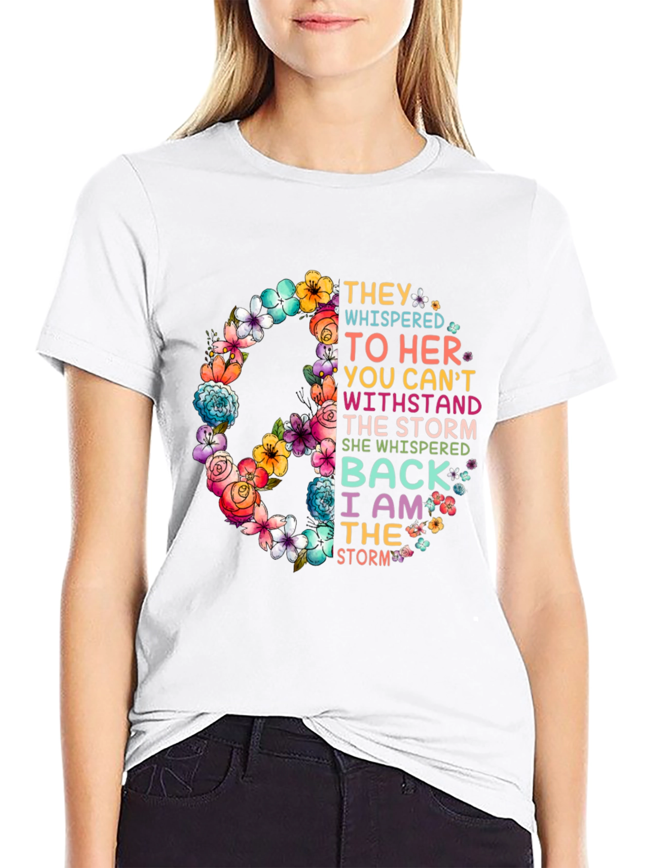 Floral Peace Sign T-Shirt - They Whispered Back