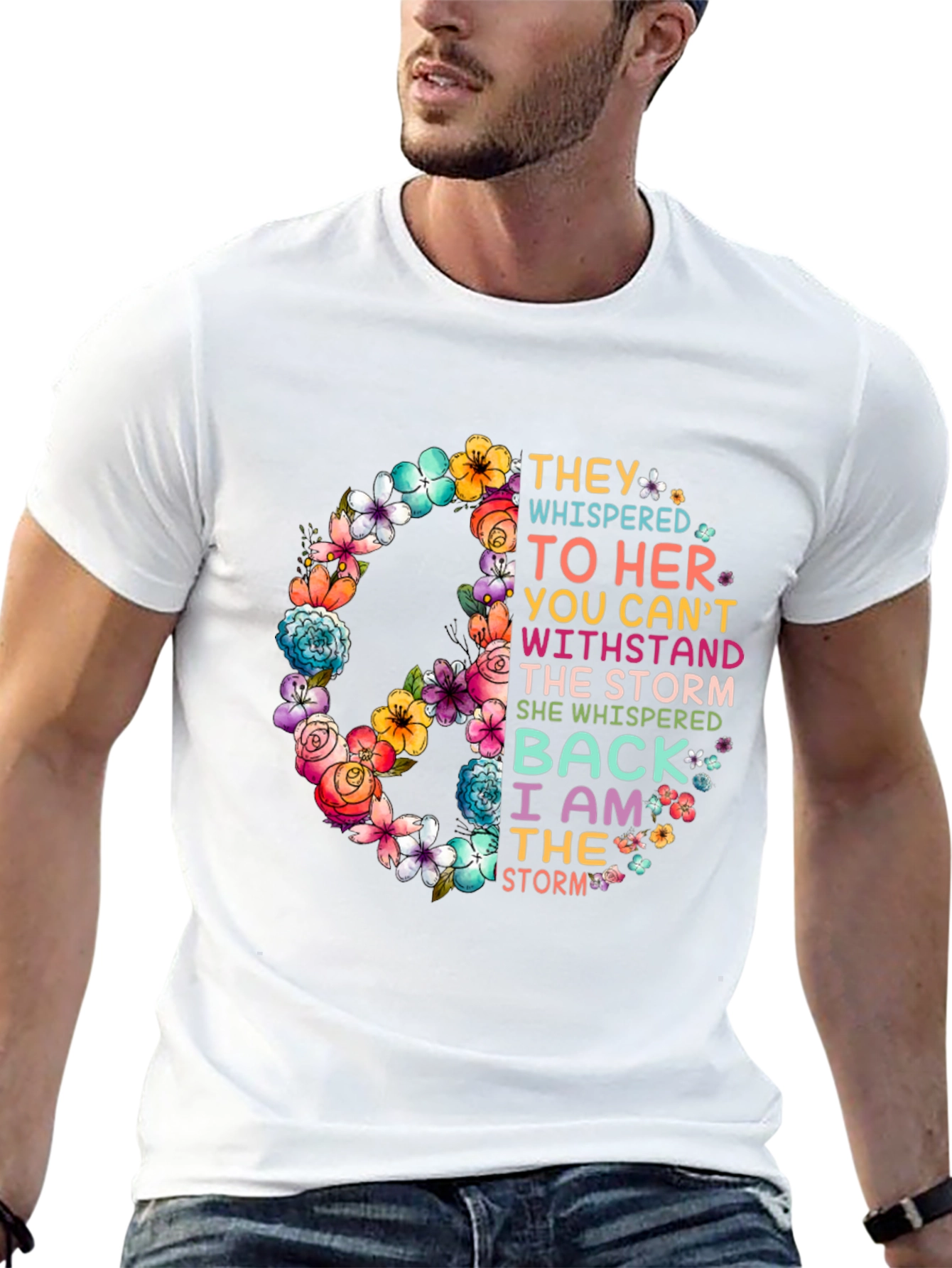 Floral Peace Sign T-Shirt - They Whispered Back