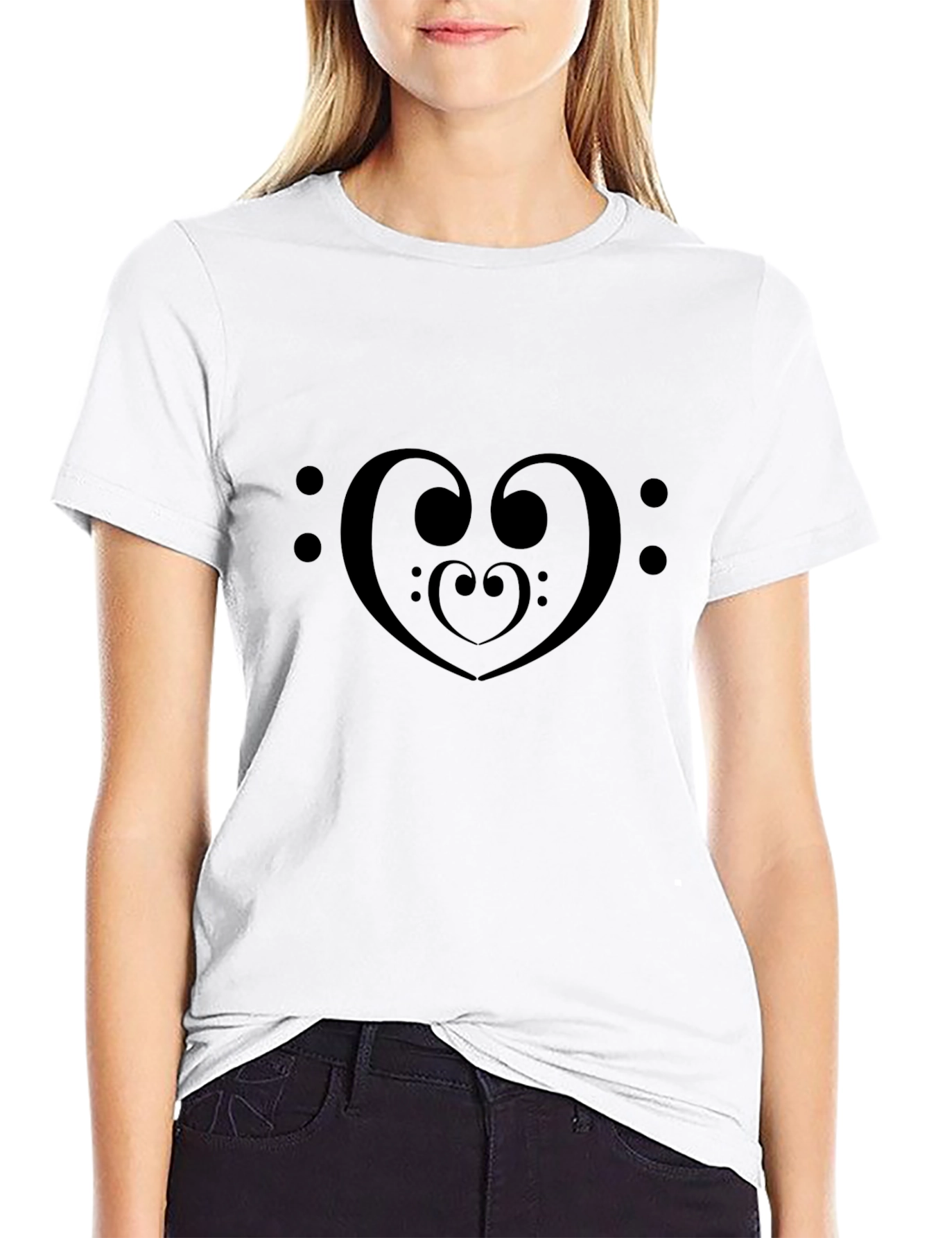 Music Heart T-Shirt - Black Tee