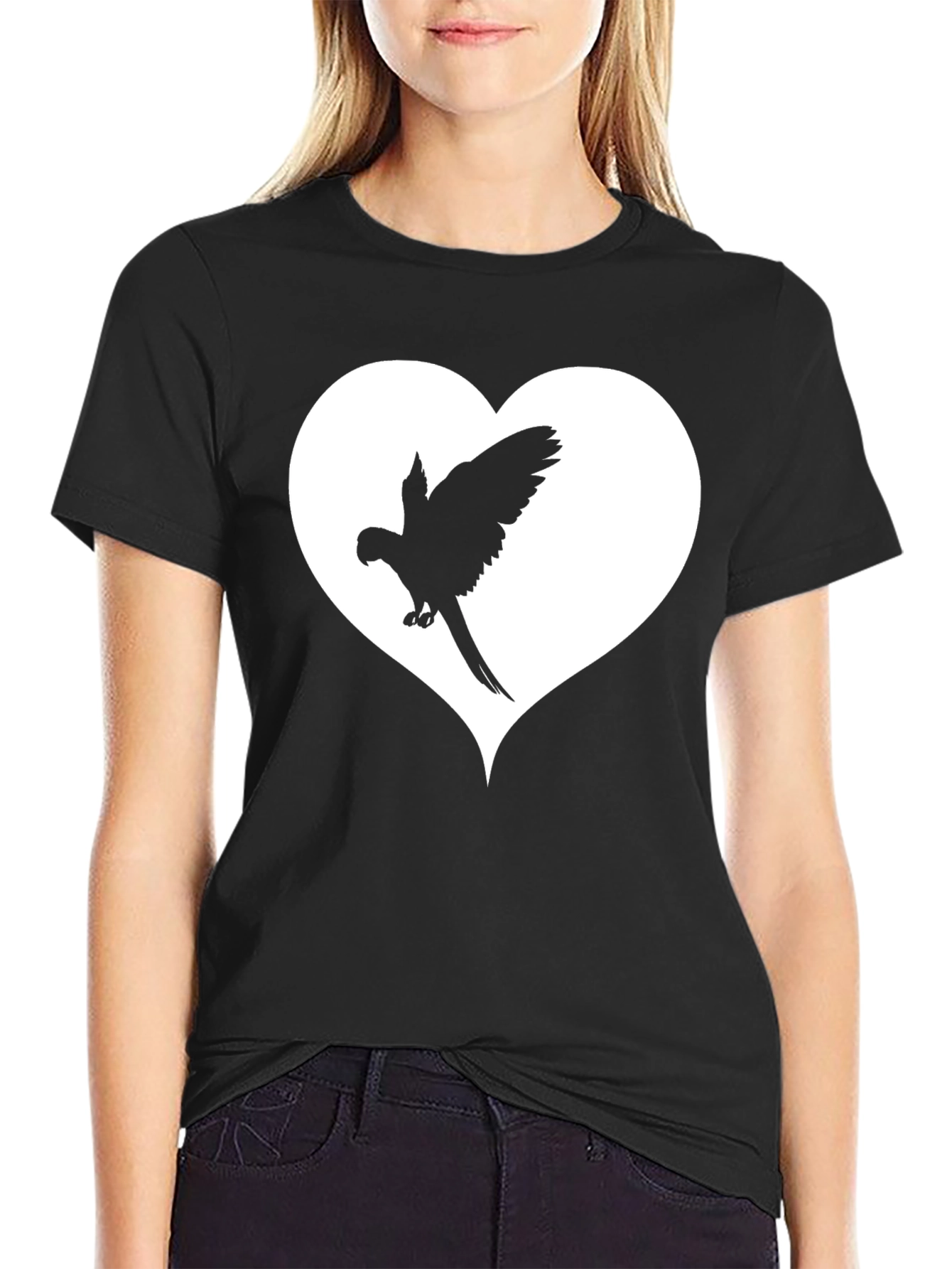 Parrot Heart Graphic Tee - Stylish Bird Lover Shirt