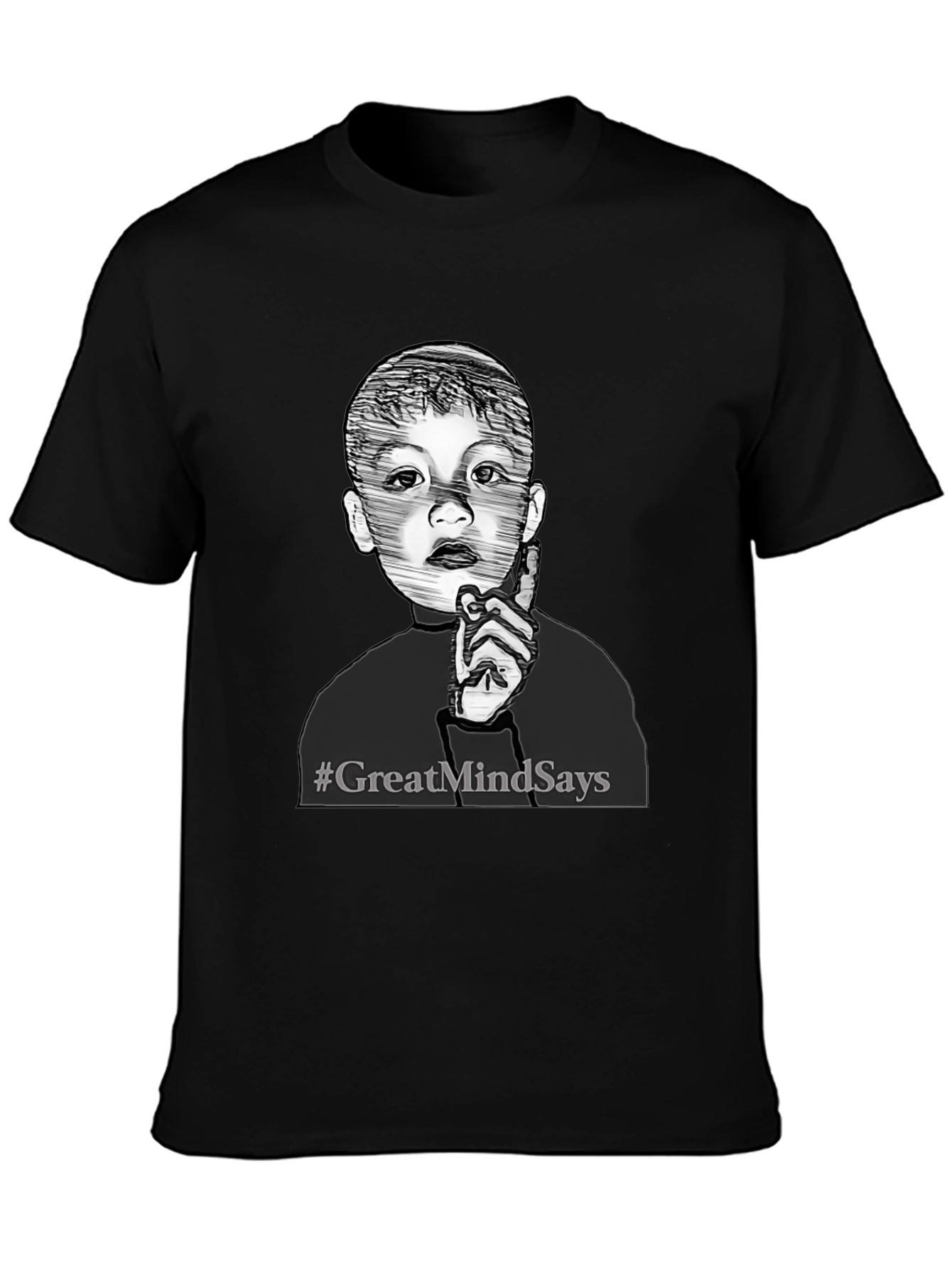 Great Mind Says Graphic Tee - Stylish Black T-Shirt