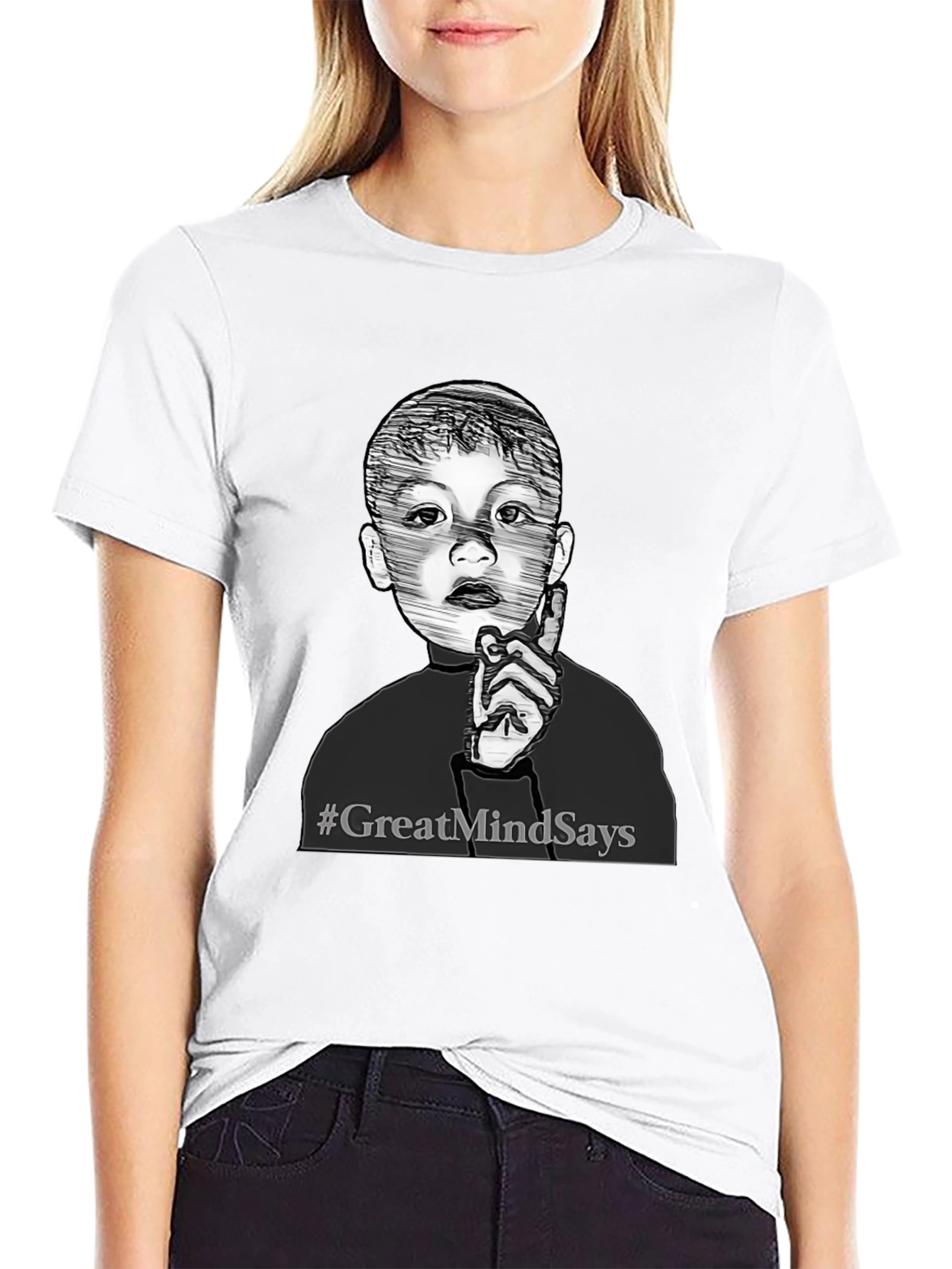 Great Mind Says Graphic Tee - Stylish Black T-Shirt