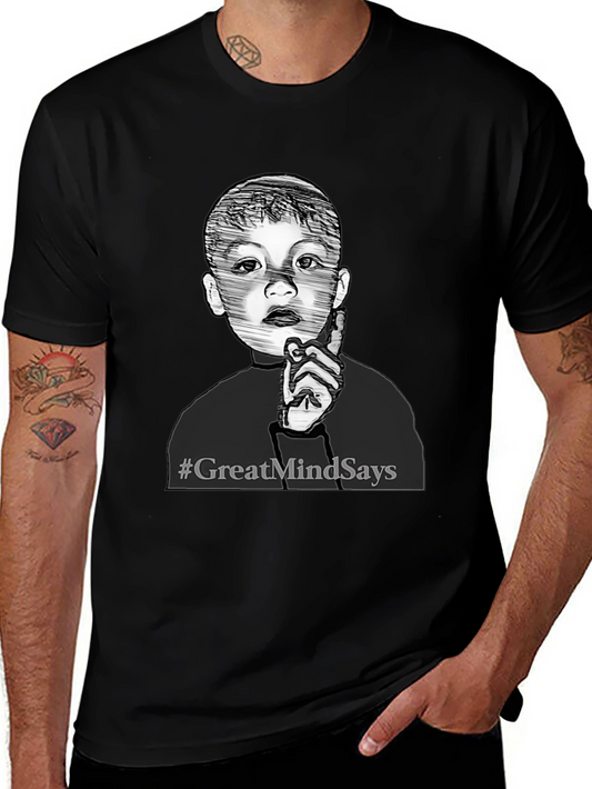 Great Mind Says Graphic Tee - Stylish Black T-Shirt