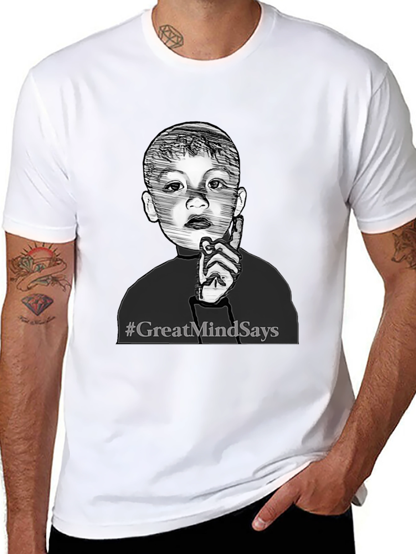 Great Mind Says Graphic Tee - Stylish Black T-Shirt