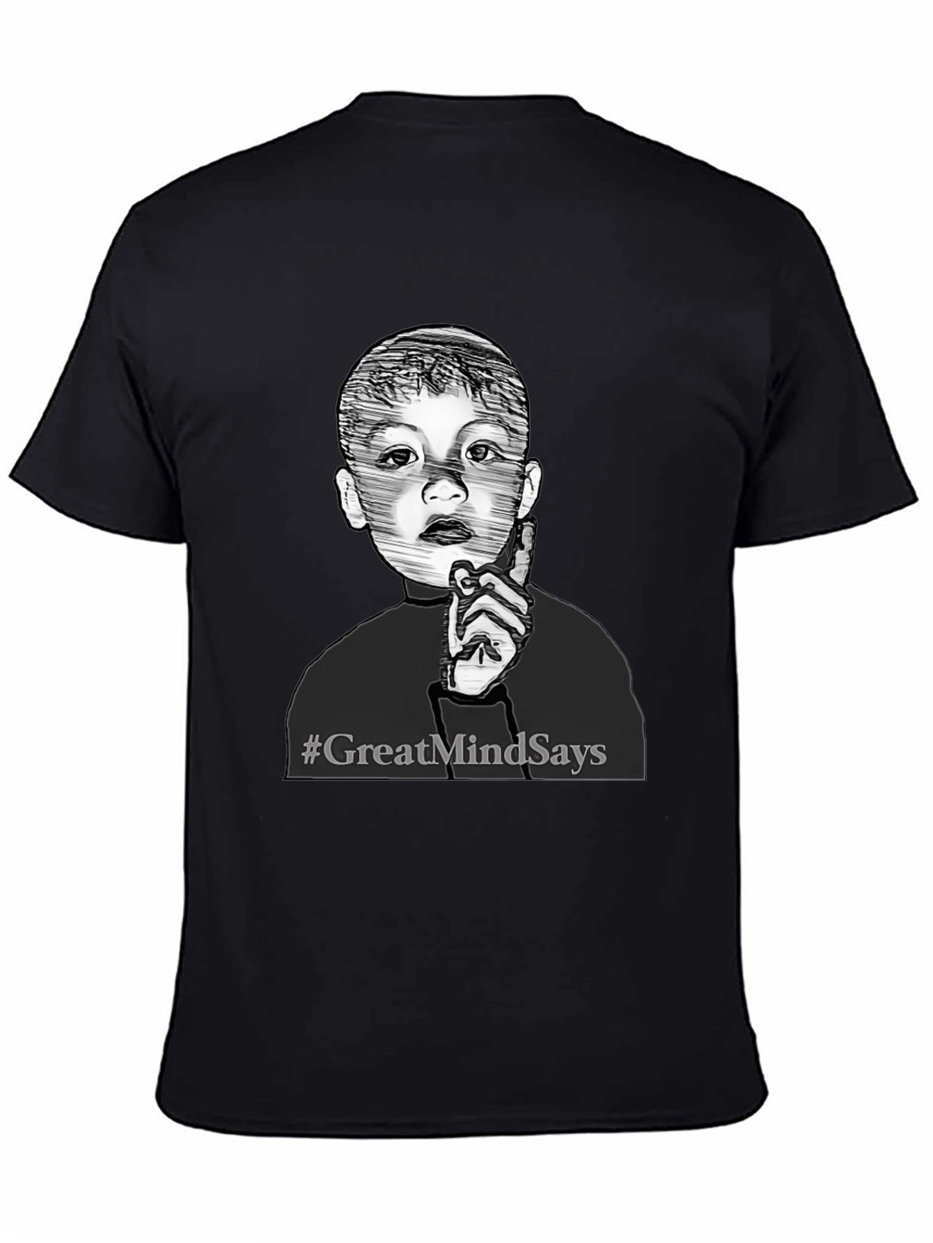Great Mind Says Graphic Tee - Stylish Black T-Shirt
