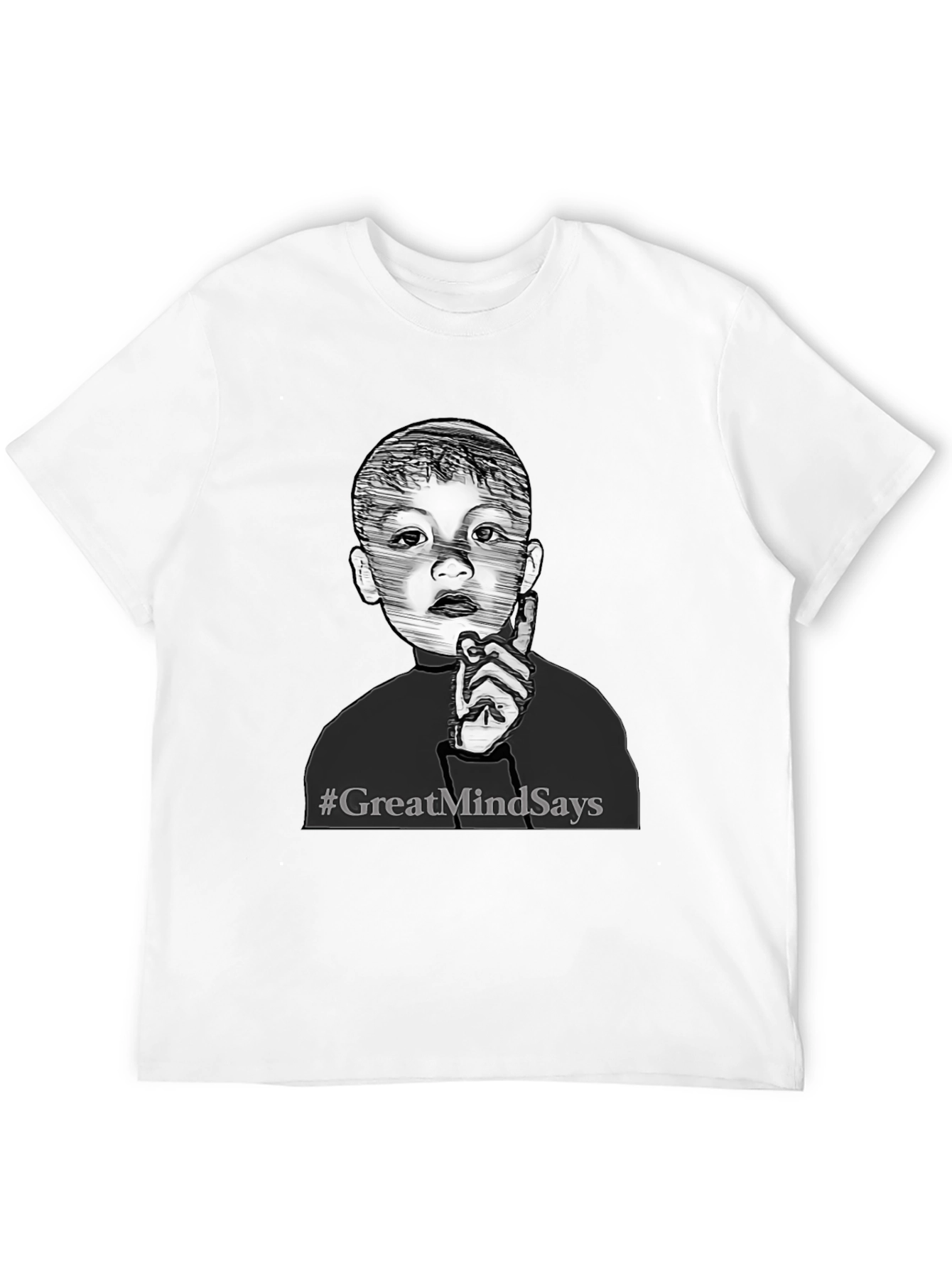 Great Mind Says Graphic Tee - Stylish Black T-Shirt