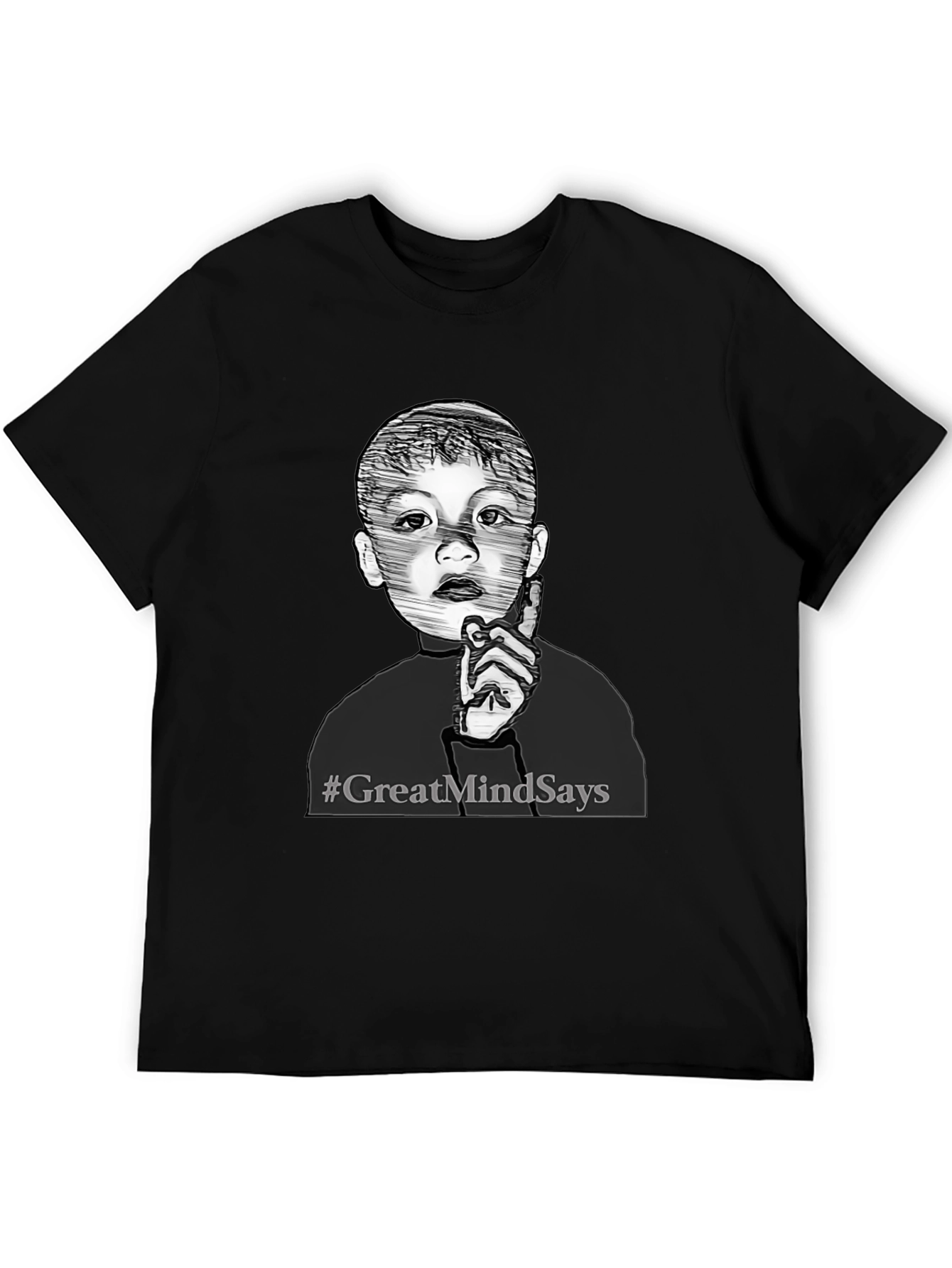 Great Mind Says Graphic Tee - Stylish Black T-Shirt