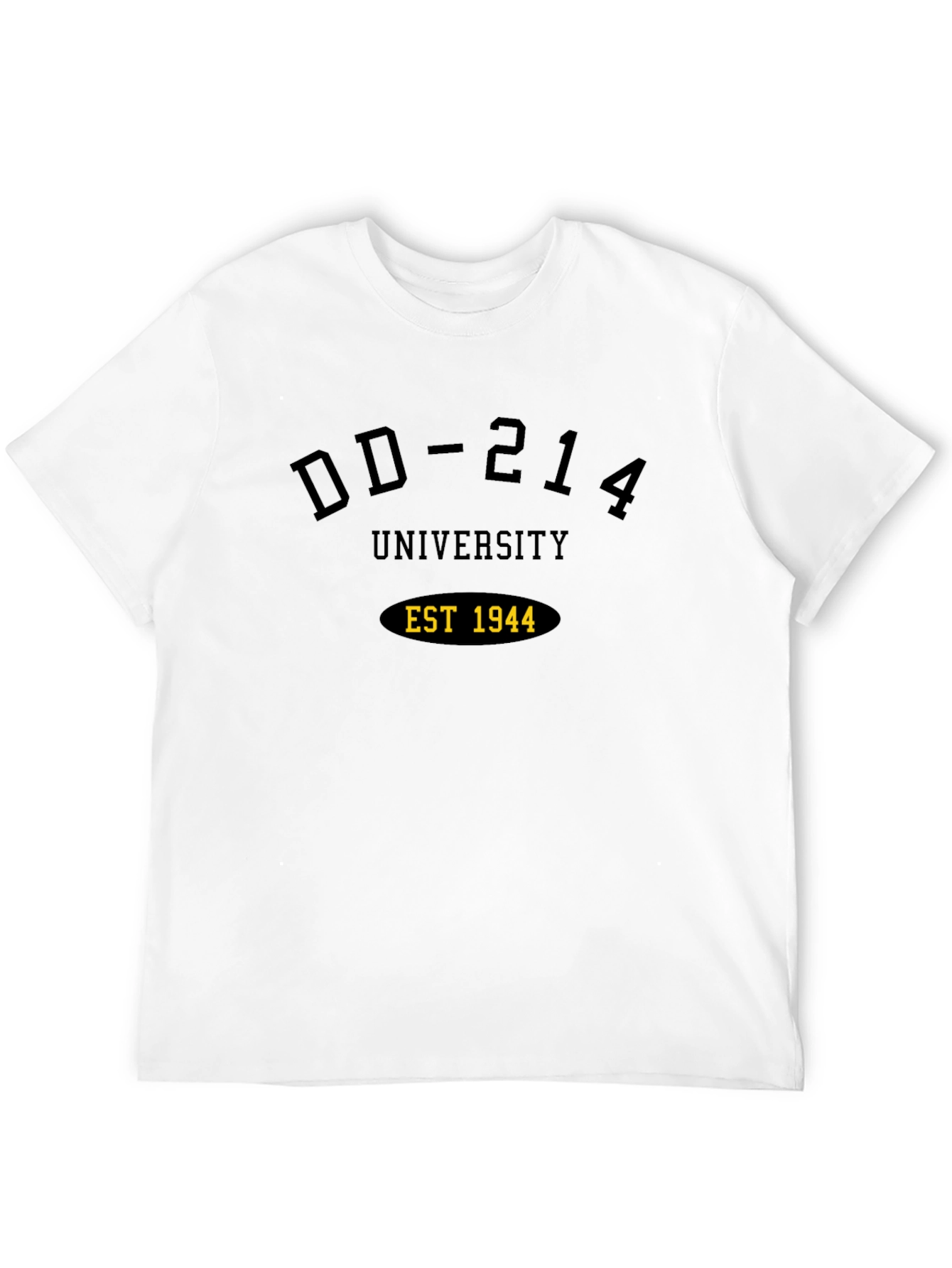DD-214 University EST 1944 Black T-Shirt