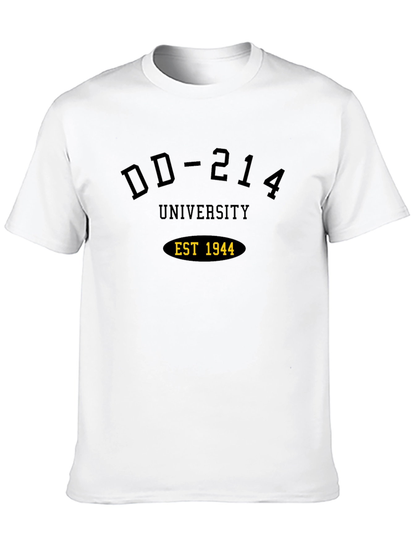 DD-214 University EST 1944 Black T-Shirt