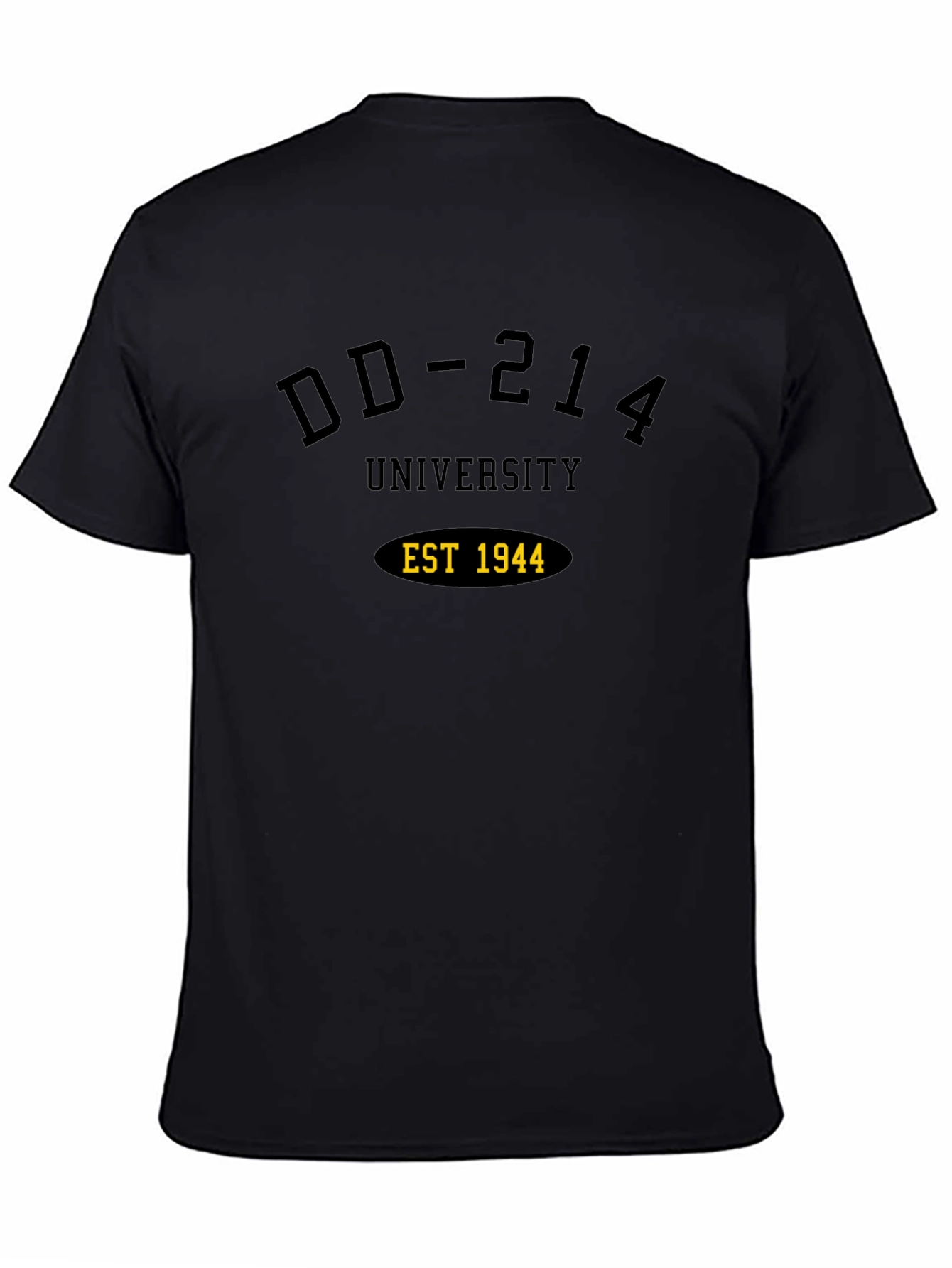 DD-214 University EST 1944 Black T-Shirt