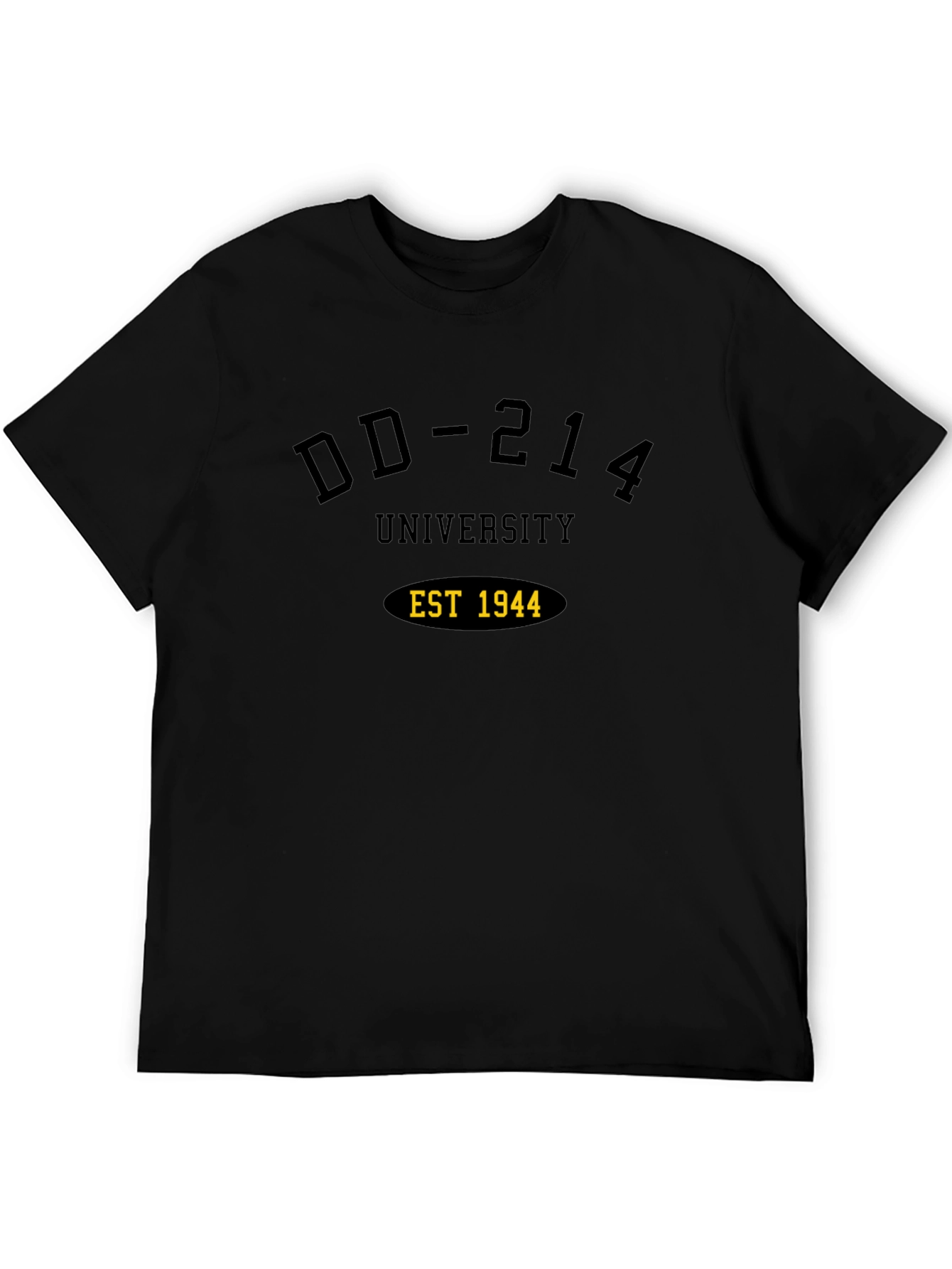 DD-214 University EST 1944 Black T-Shirt