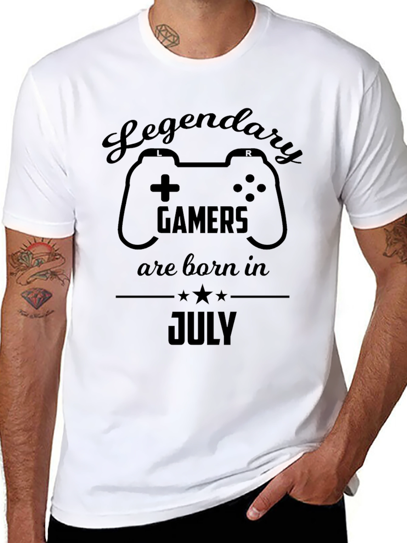 Legendary Gamers Born in July Black T-Shirt