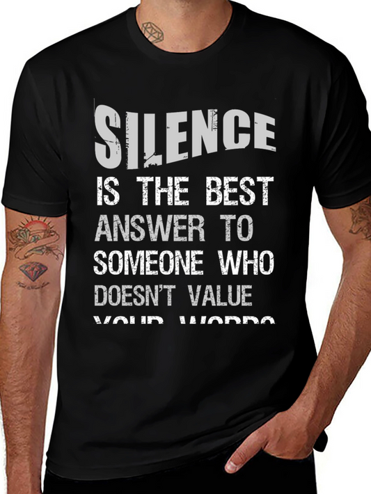 Silence Best Answer T-Shirt - Mens Black Graphic Tee