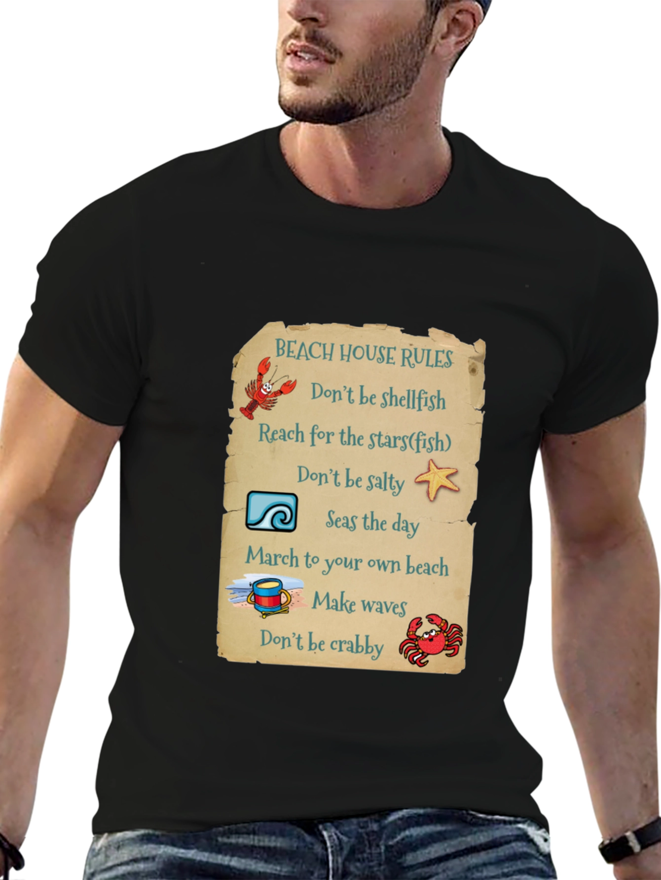 Beach House Rules Graphic T-Shirt