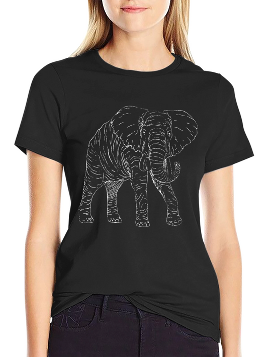Elephant Graphic Black Tee Shirt