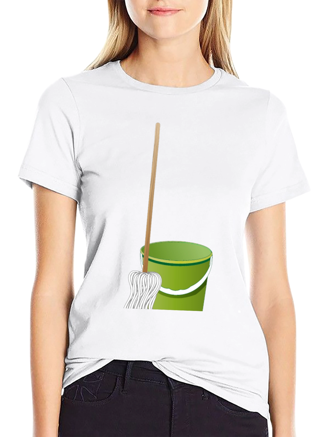 Mop & Bucket Graphic Tee - Cleaning Crew T-Shirt