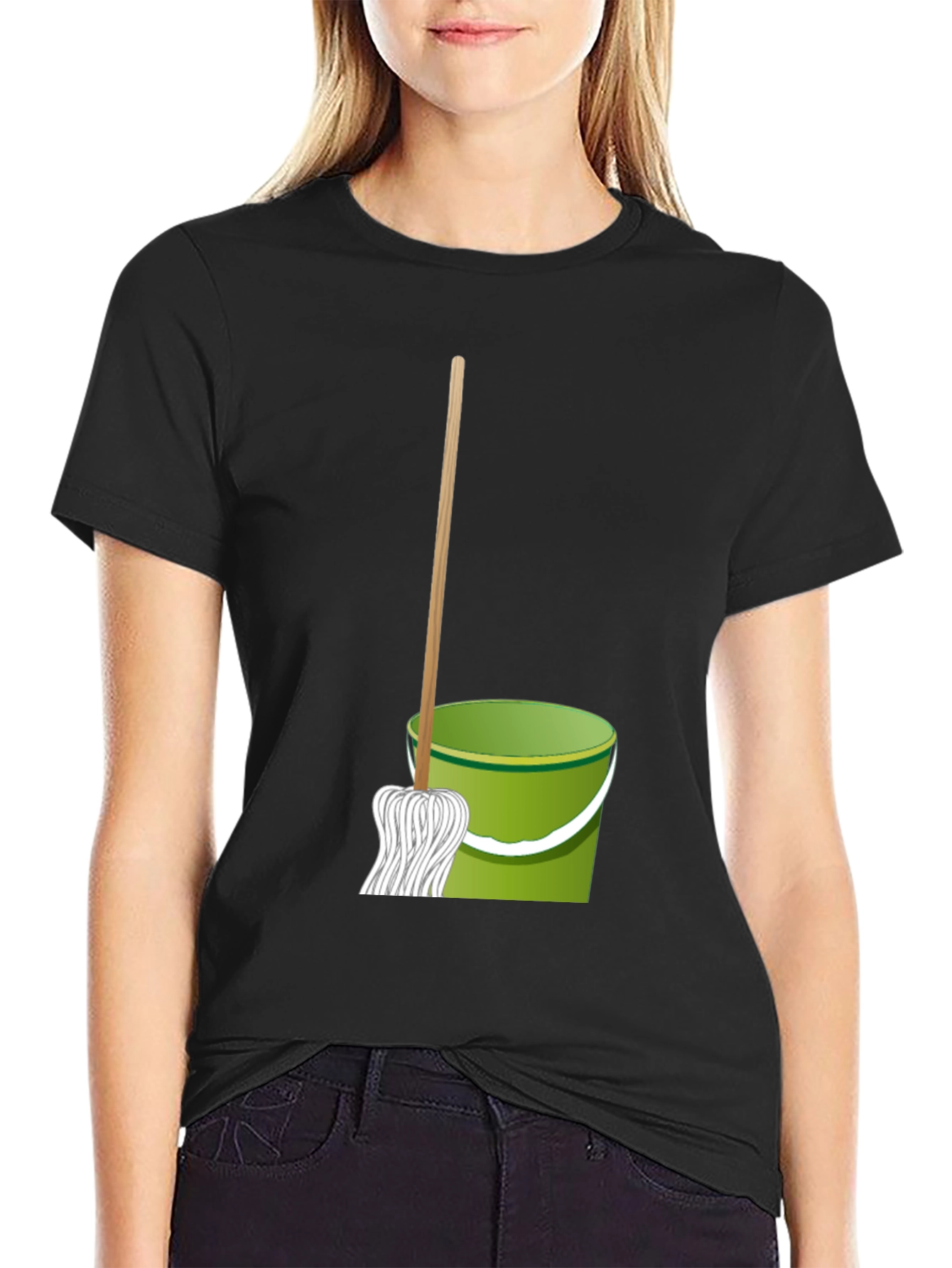 Mop & Bucket Graphic Tee - Cleaning Crew T-Shirt