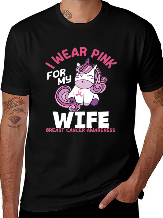 I Wear Pink For My Wife T-Shirt Breast Cancer Awareness