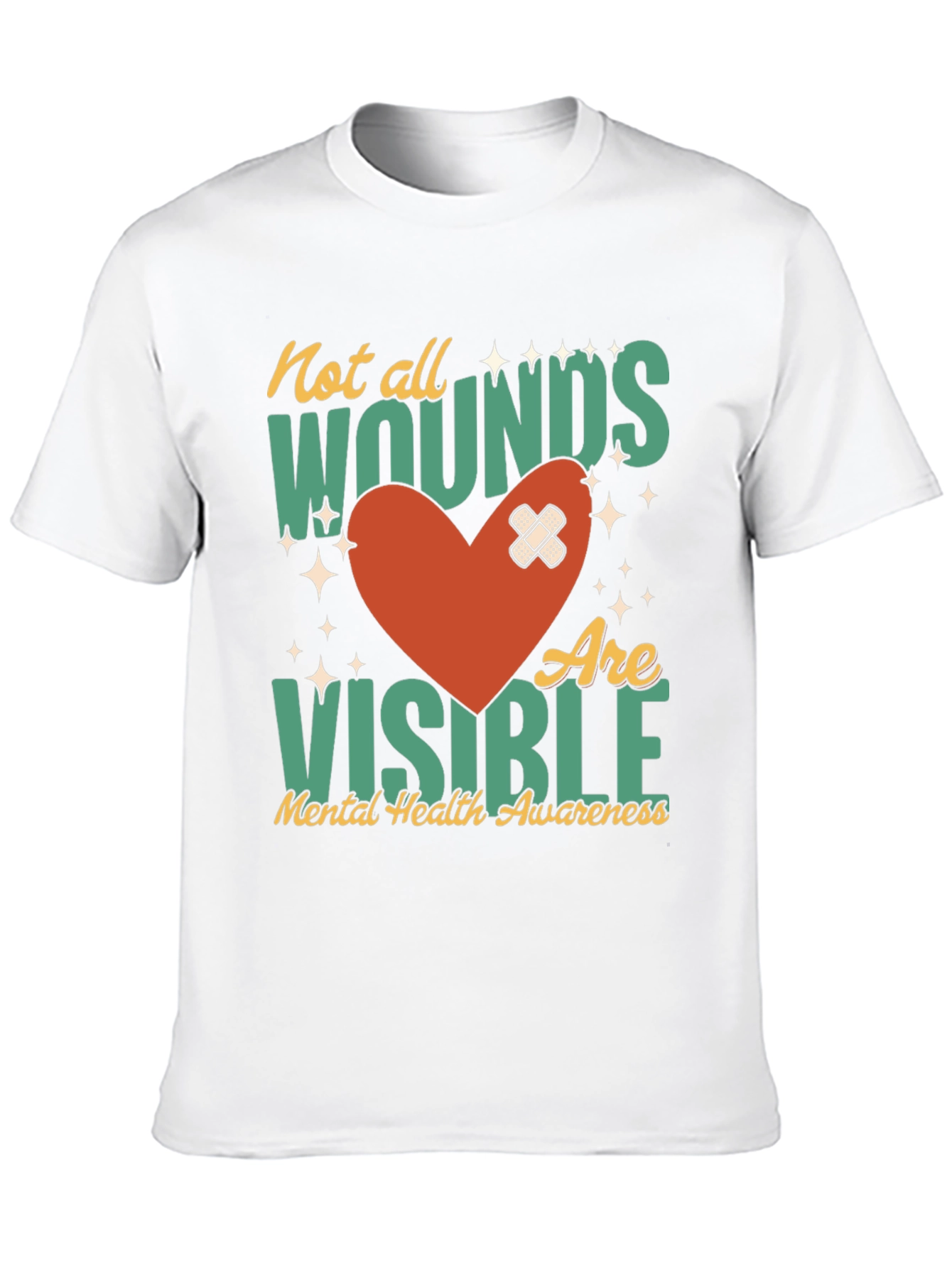 Mental Health Awareness T-Shirt - Not All Wounds Visible