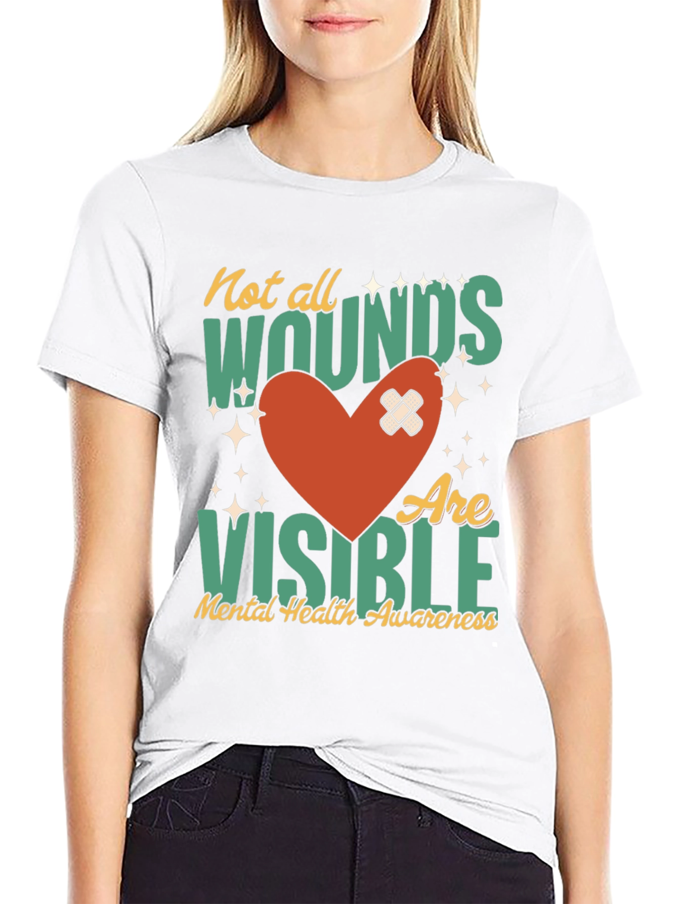 Mental Health Awareness T-Shirt - Not All Wounds Visible