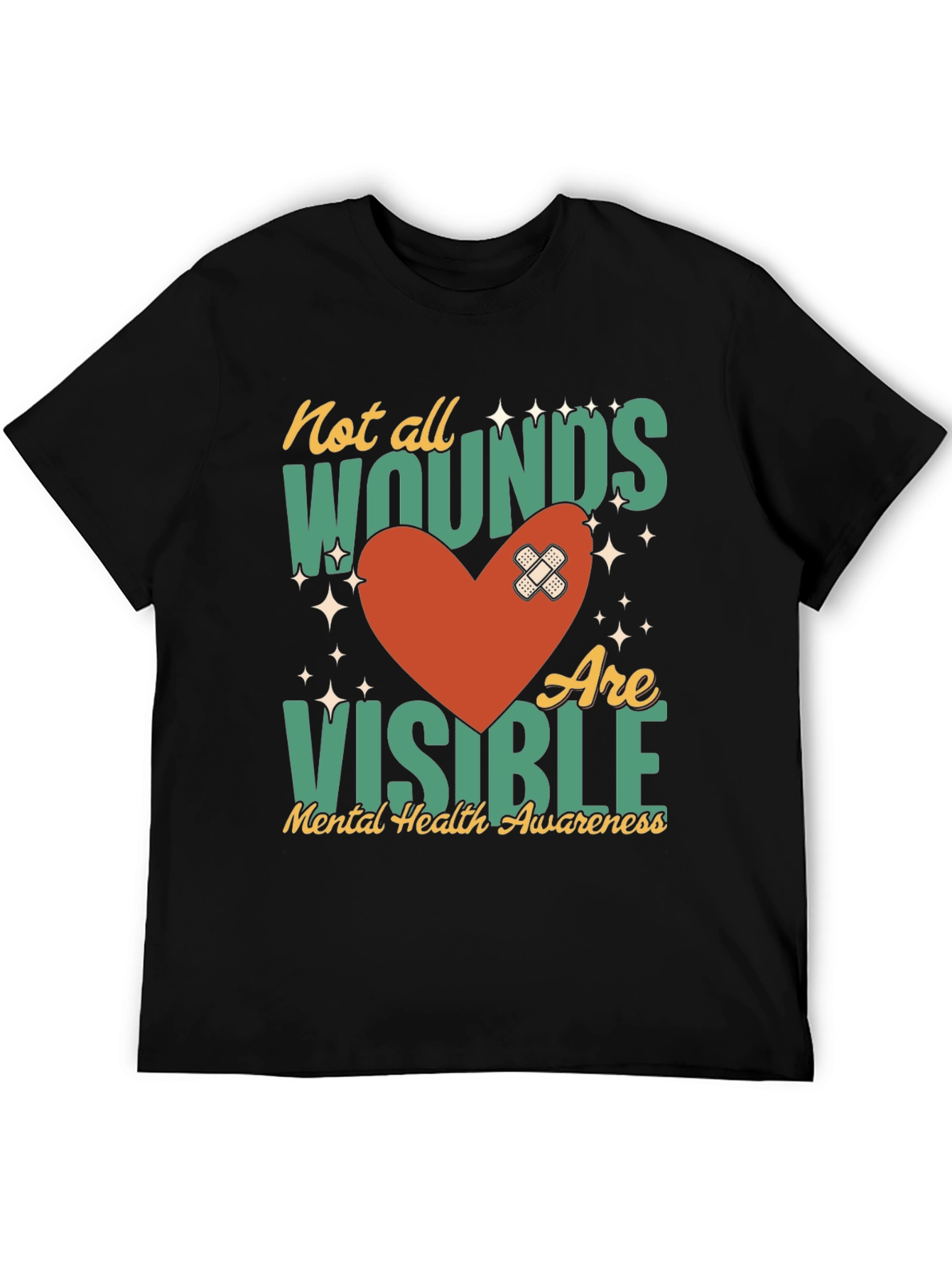 Mental Health Awareness T-Shirt - Not All Wounds Visible