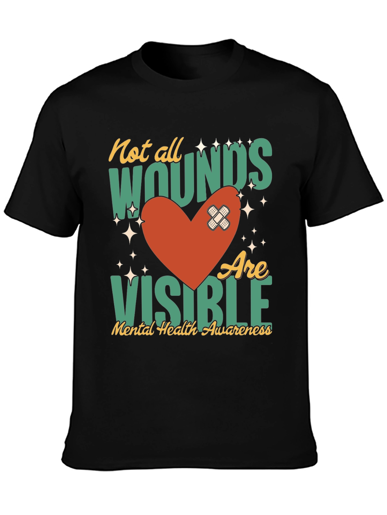 Mental Health Awareness T-Shirt - Not All Wounds Visible