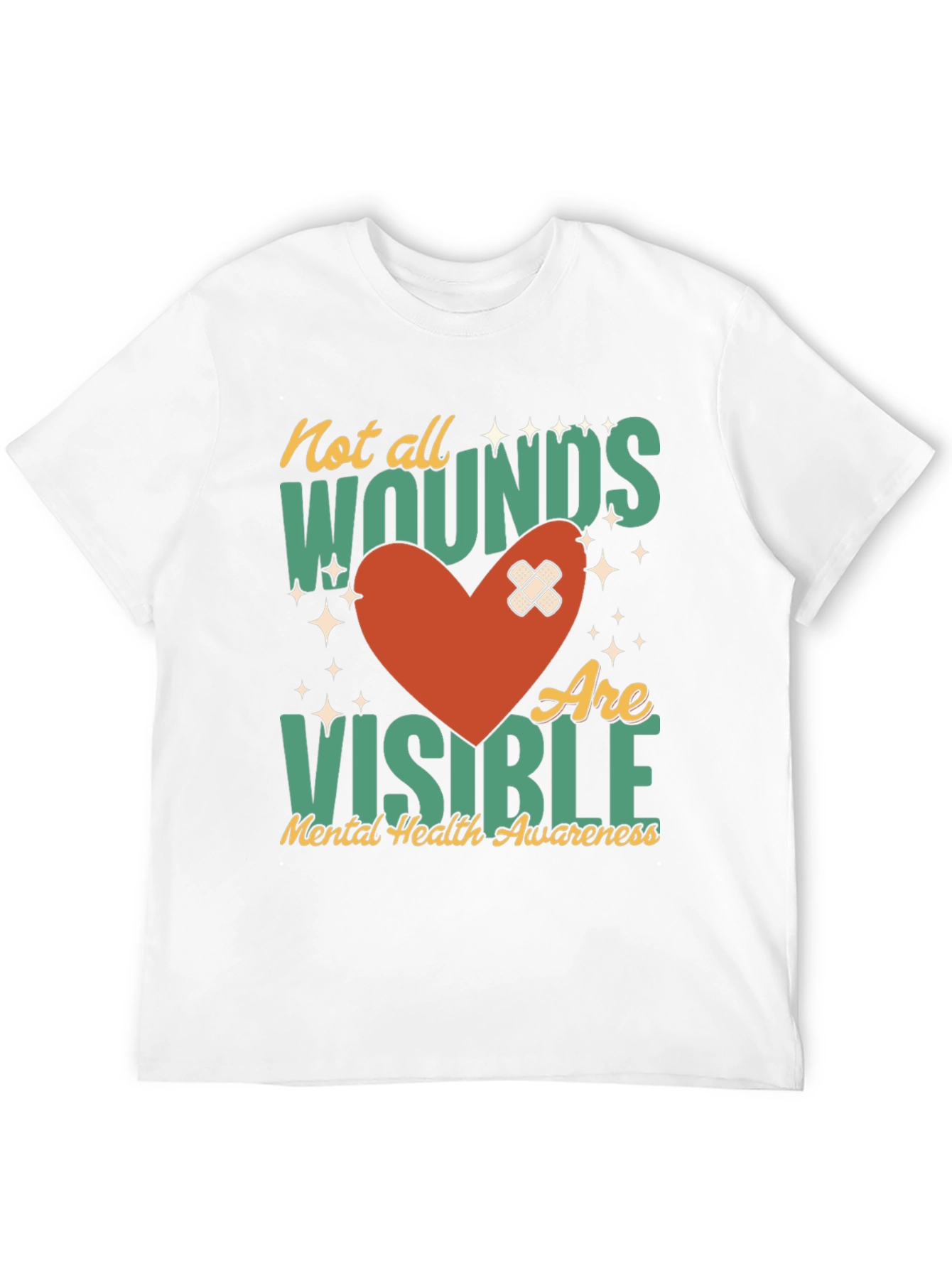 Mental Health Awareness T-Shirt - Not All Wounds Visible