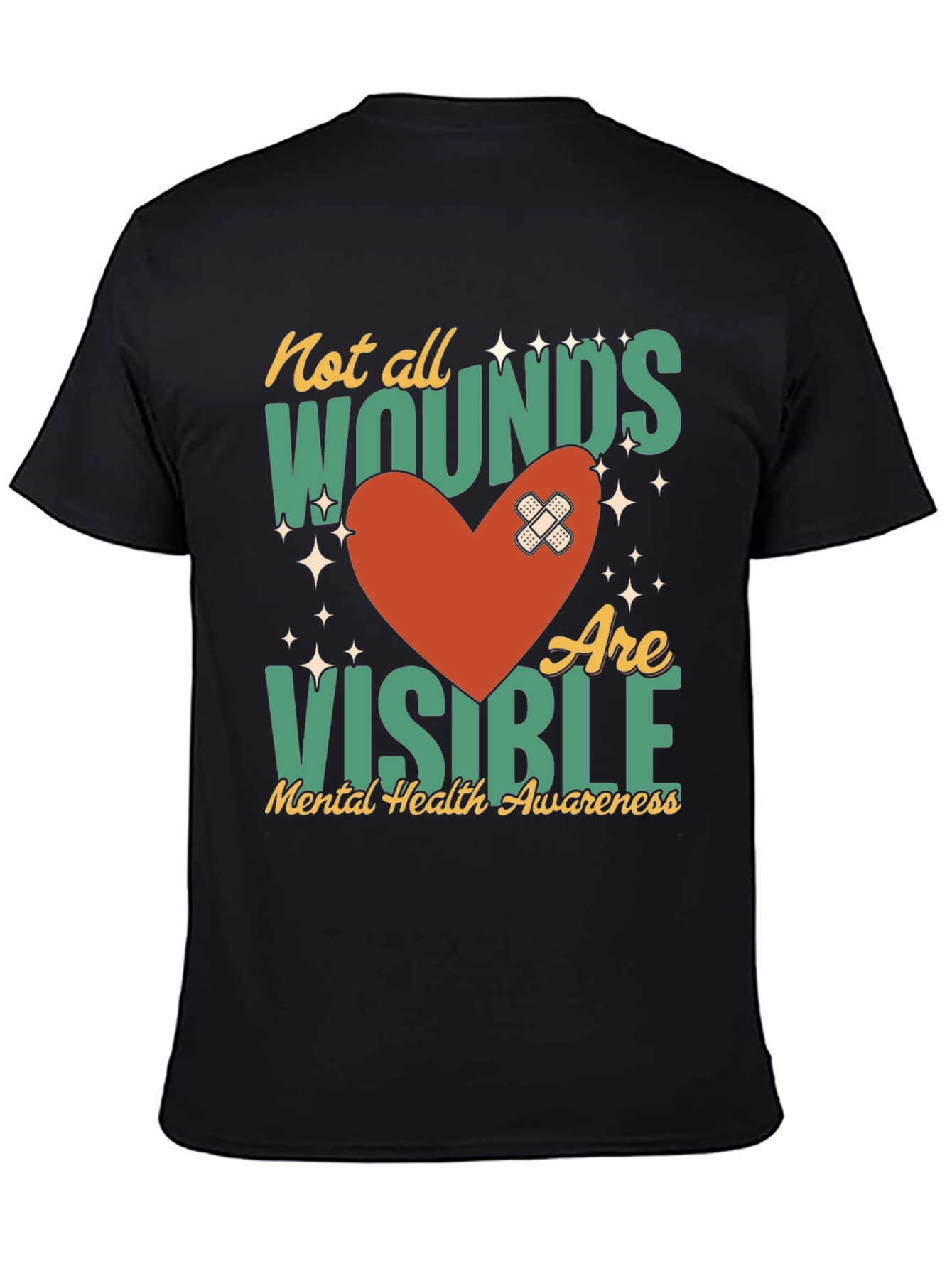Mental Health Awareness T-Shirt - Not All Wounds Visible