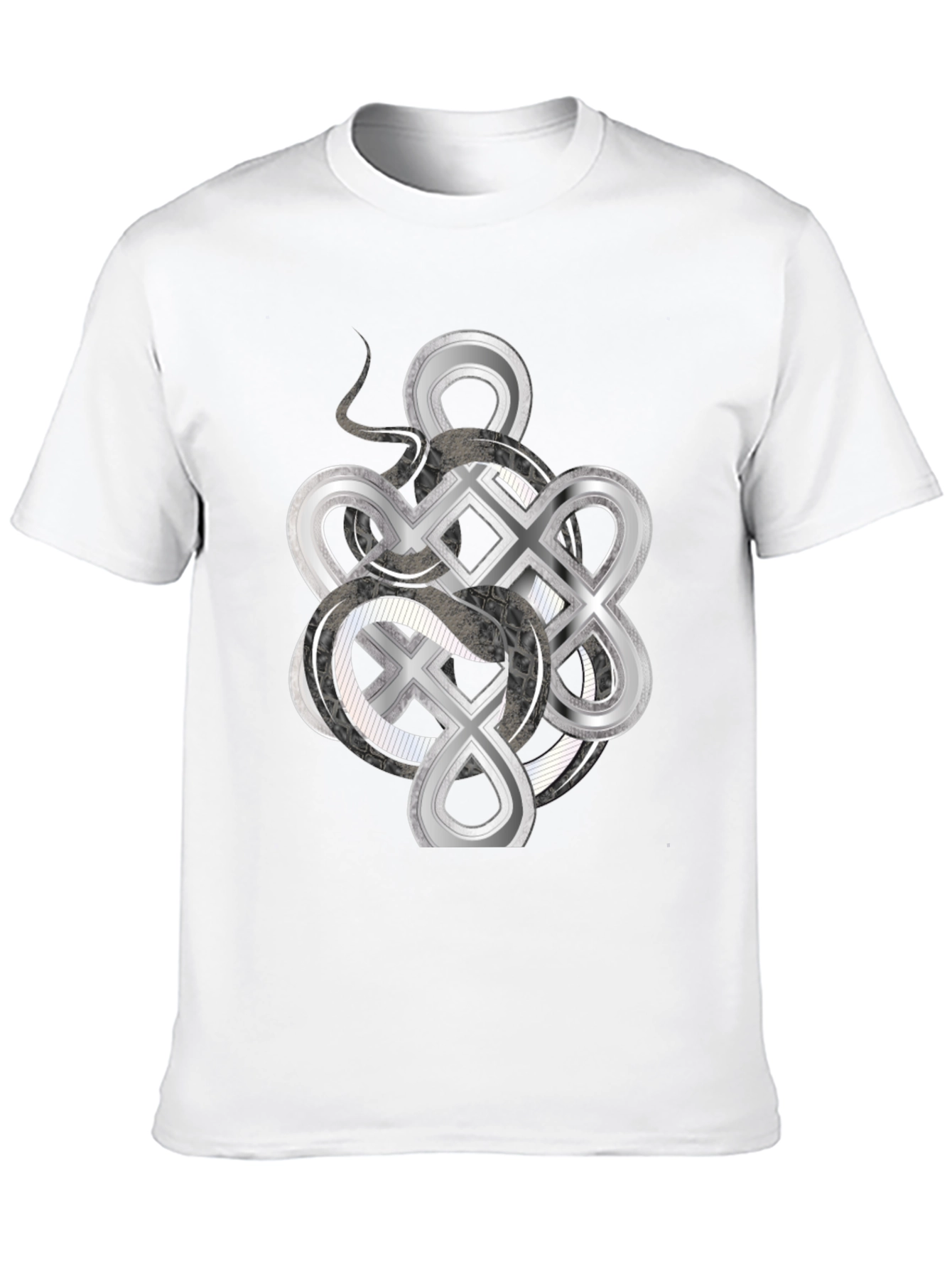 Celtic Knot & Serpent Graphic Tee - Black