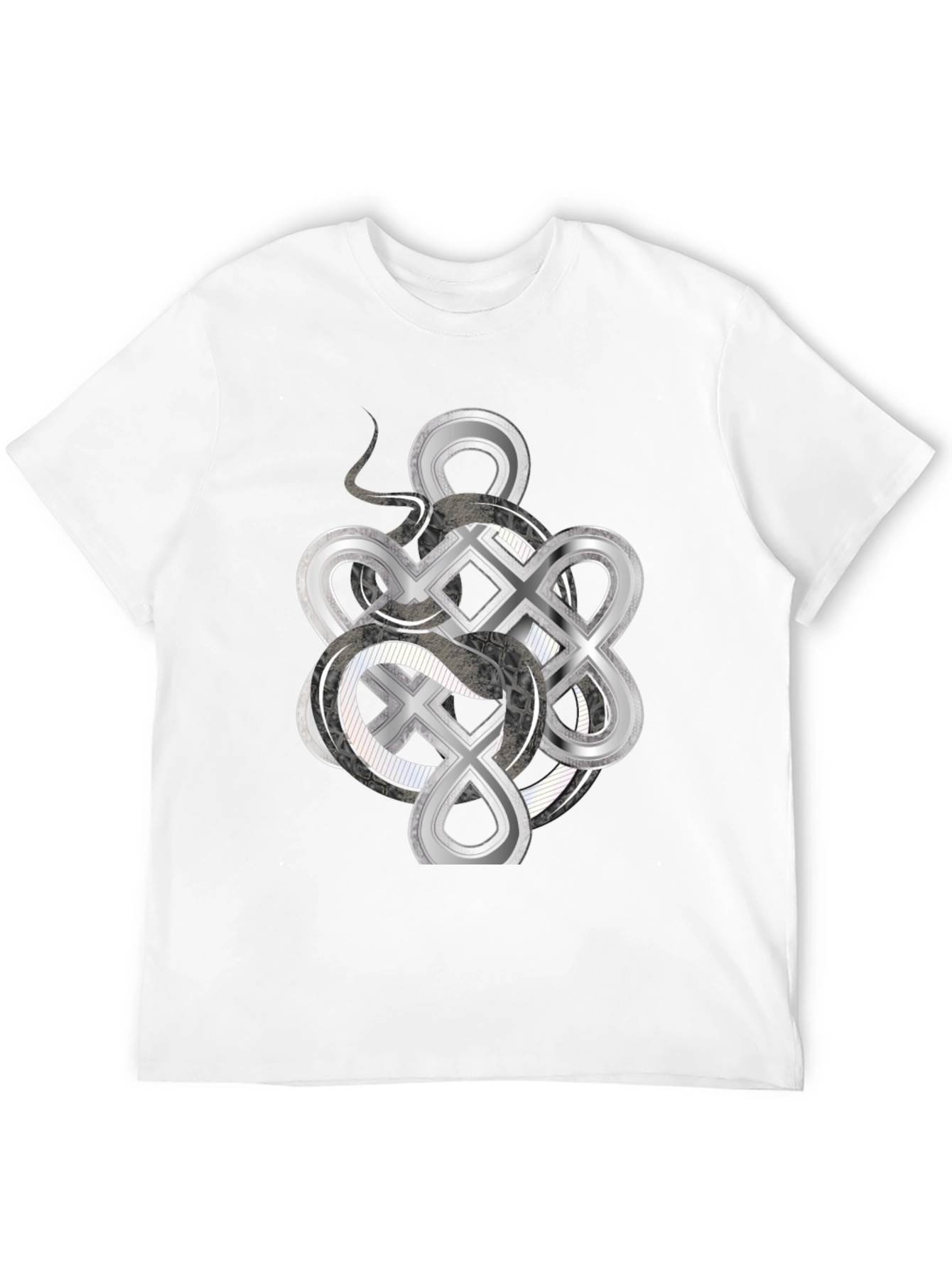 Celtic Knot & Serpent Graphic Tee - Black