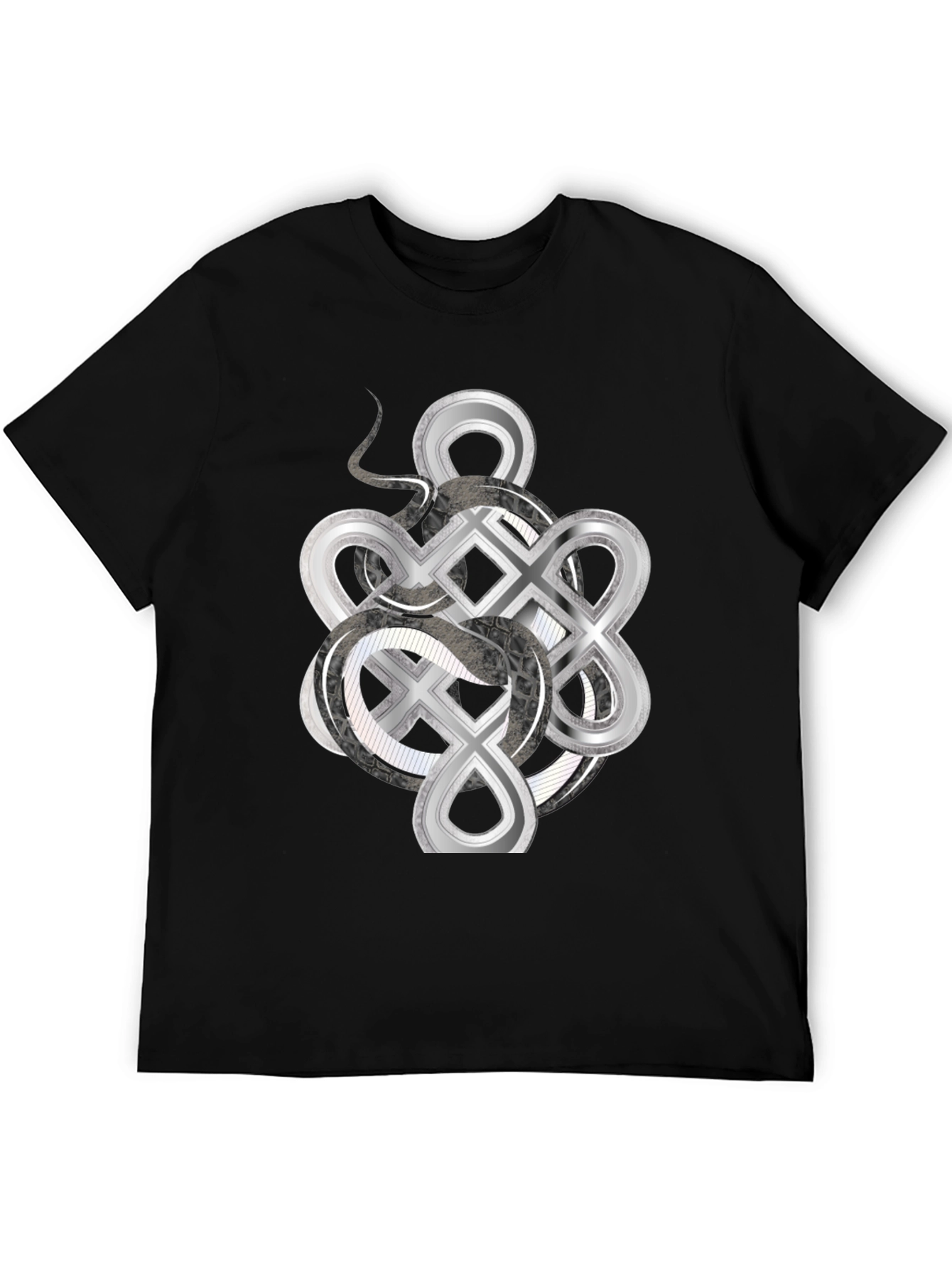 Celtic Knot & Serpent Graphic Tee - Black