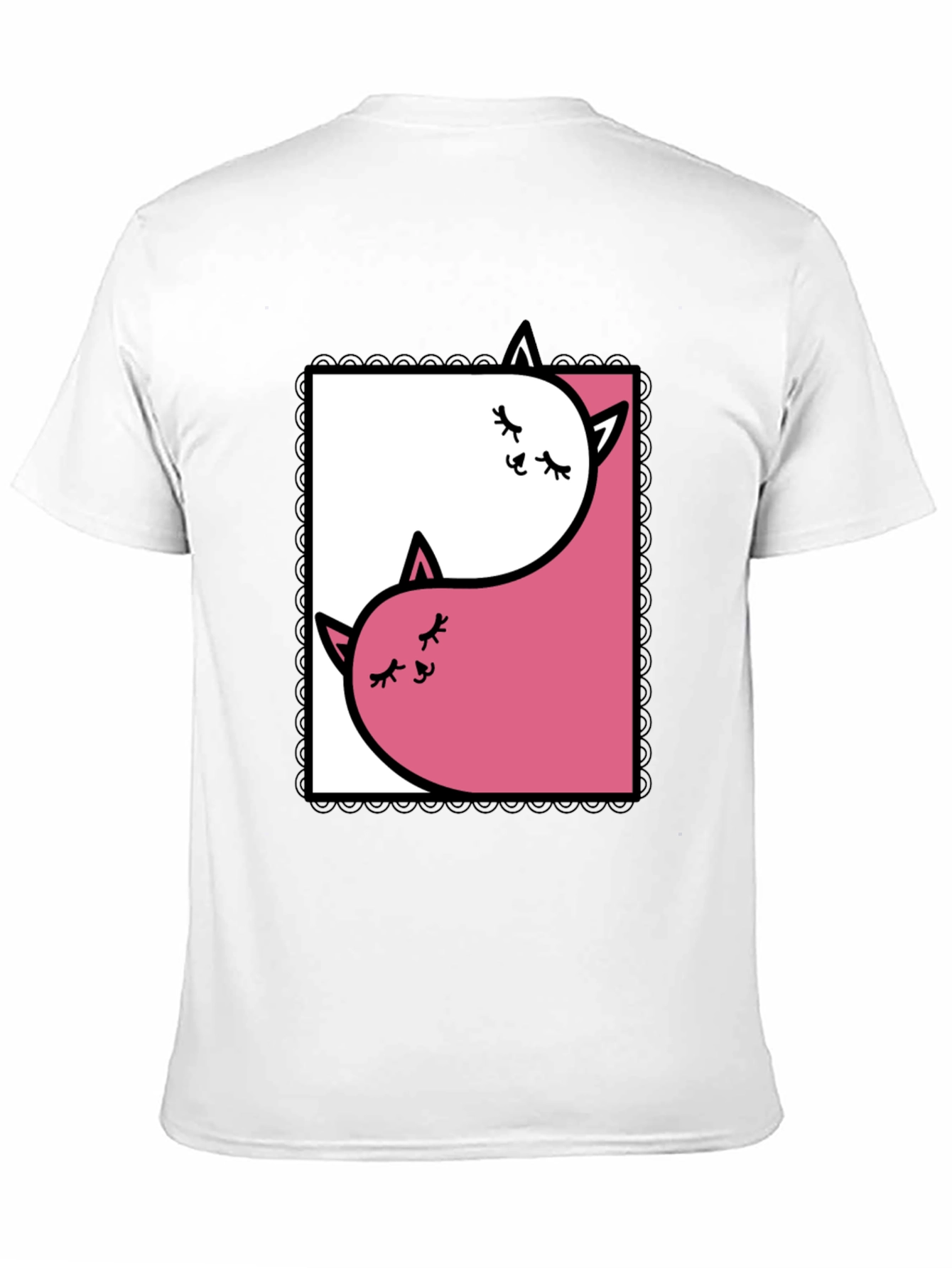 Yin Yang Cats Graphic Tee - Black