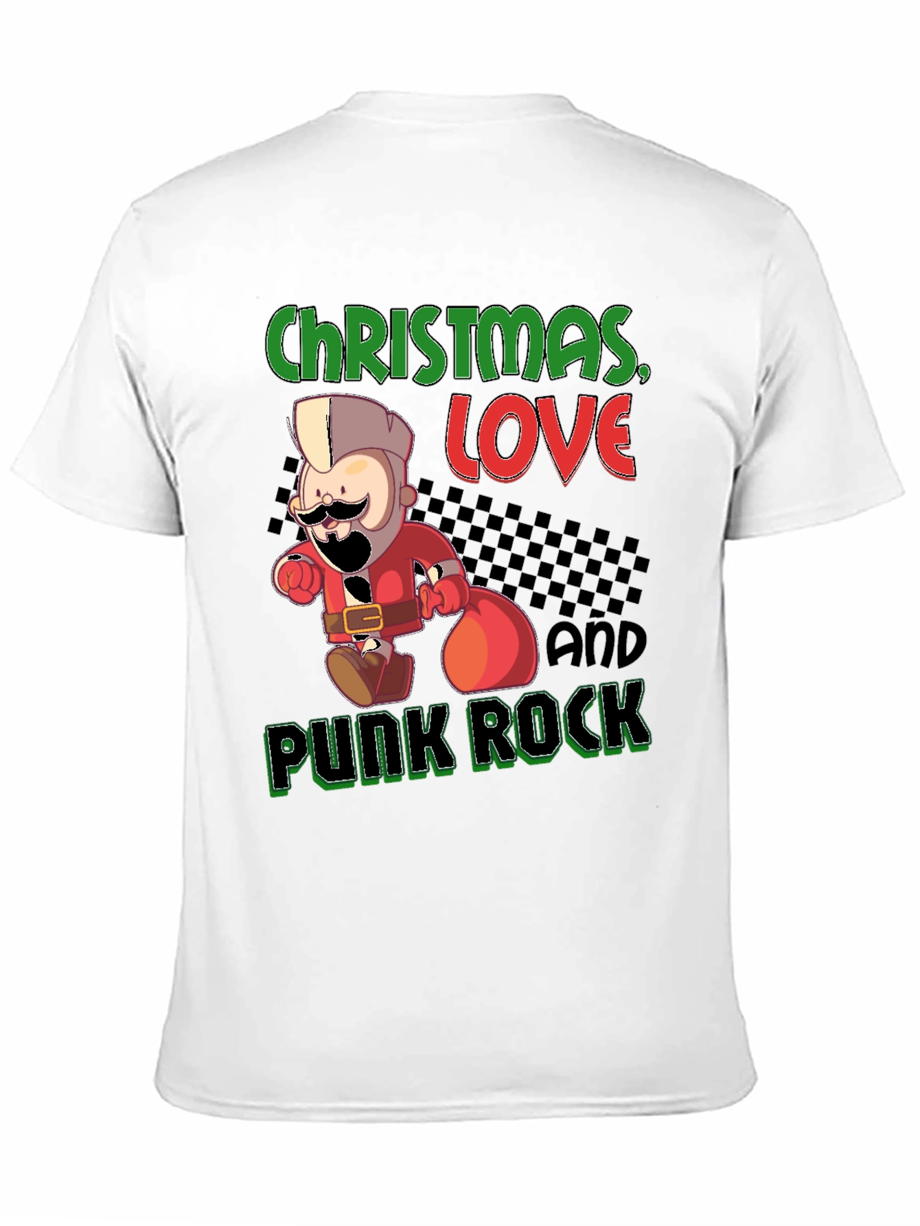 Christmas Love & Punk Rock Black Graphic Tee