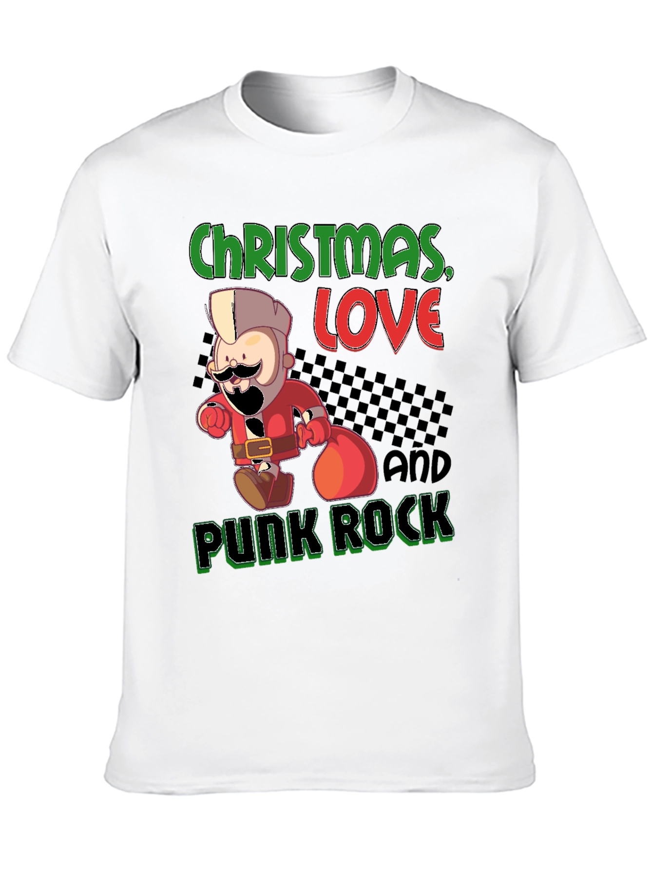 Christmas Love & Punk Rock Black Graphic Tee