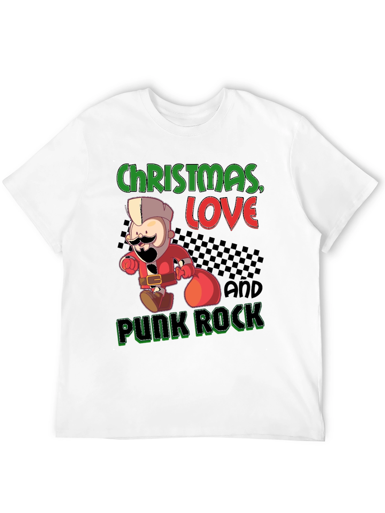 Christmas Love & Punk Rock Black Graphic Tee