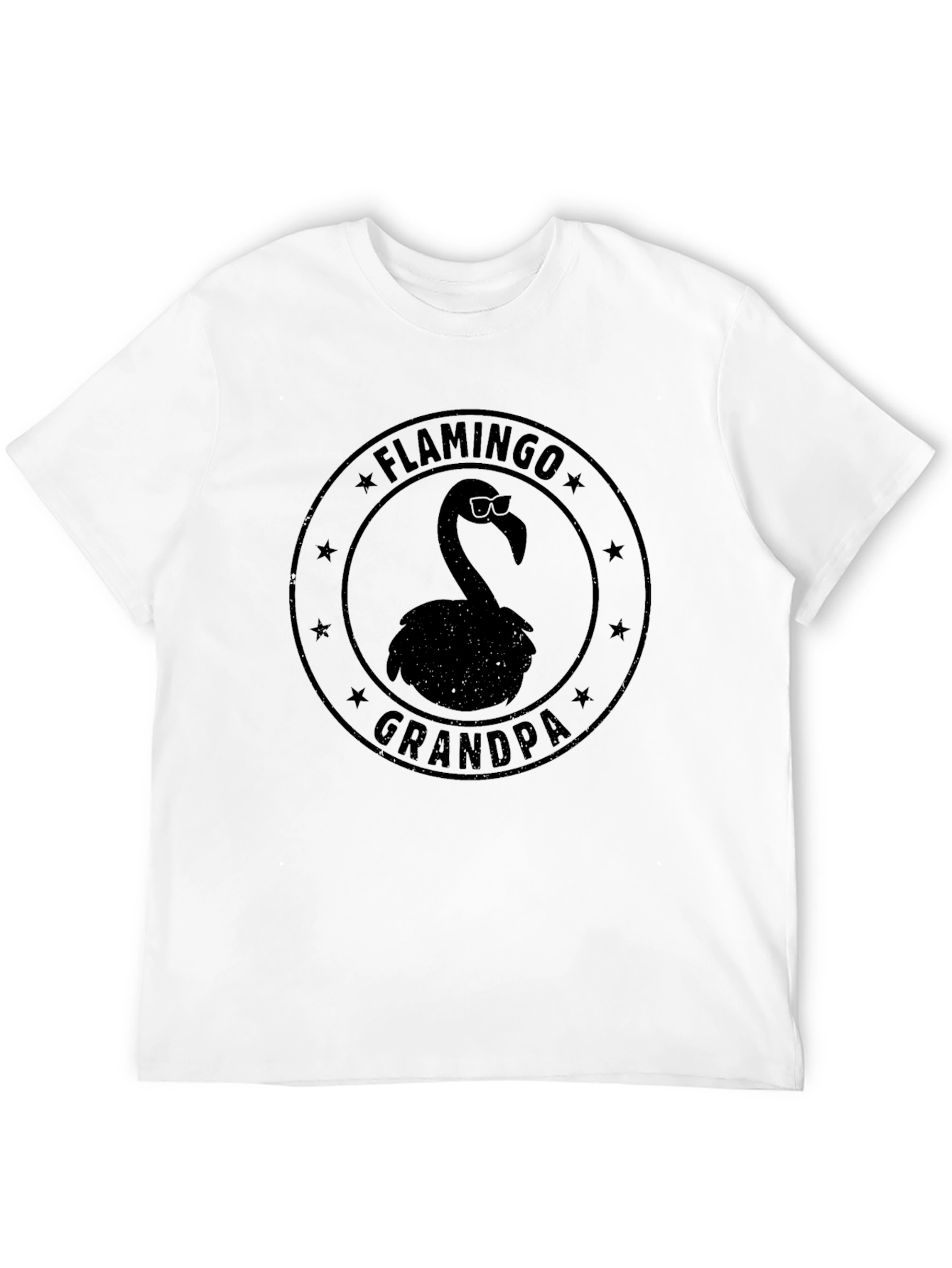 Flamingo Grandpa T-Shirt - Mens Black Tee
