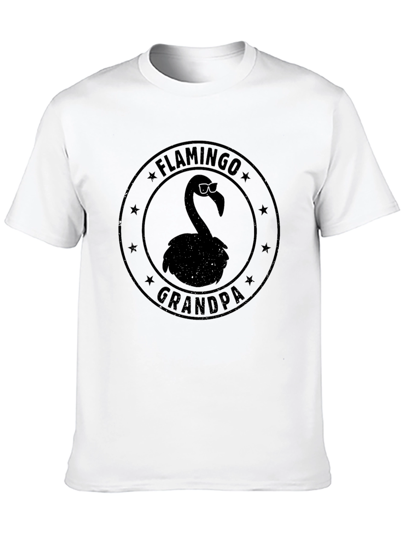 Flamingo Grandpa T-Shirt - Mens Black Tee
