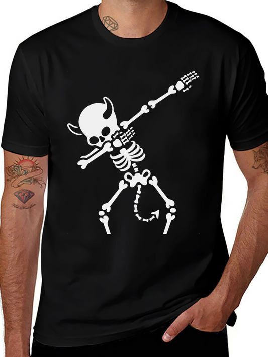 Dabbing Devil Skeleton Black T-Shirt