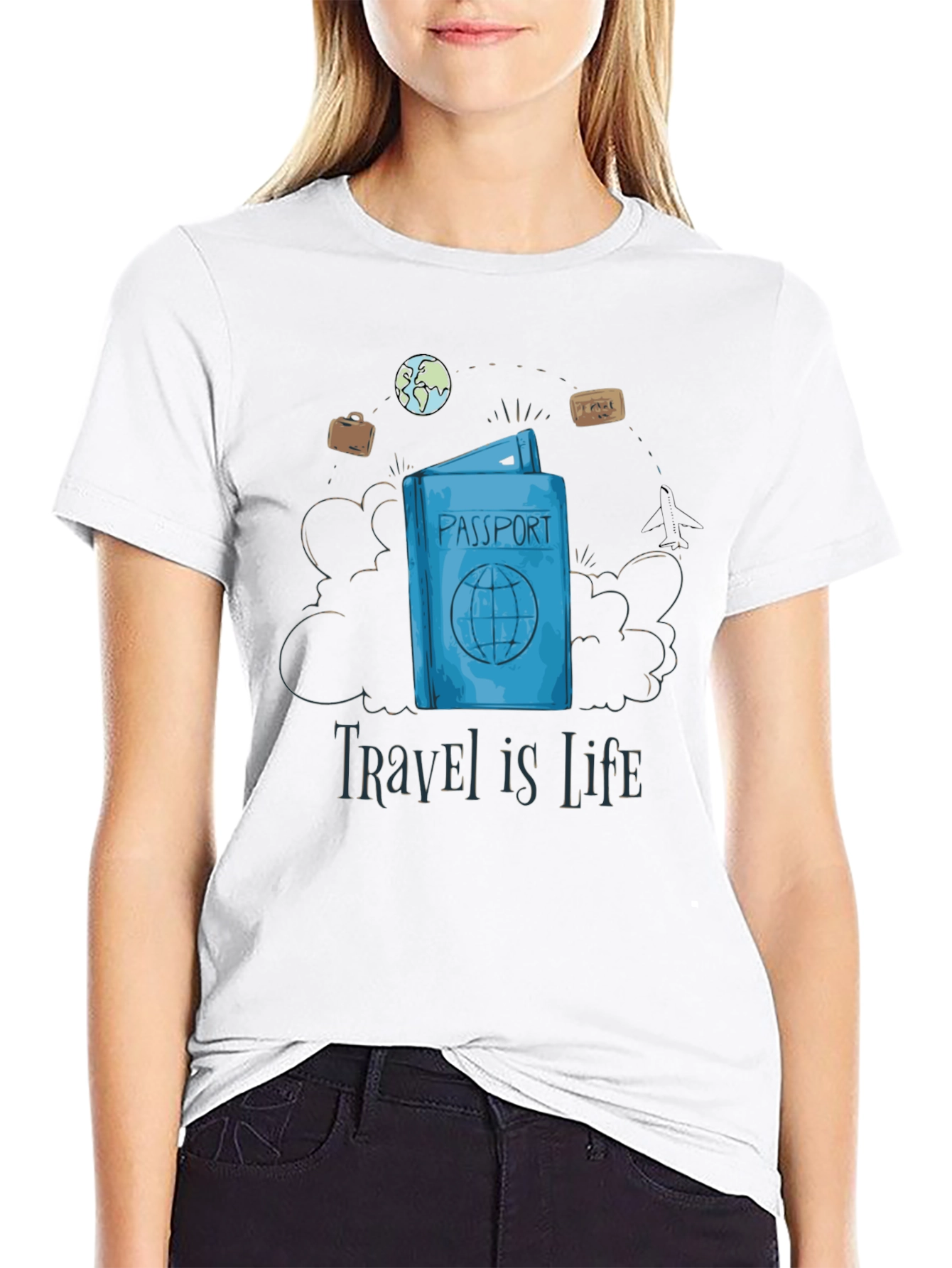 Travel is Life Passport Graphic T-Shirt